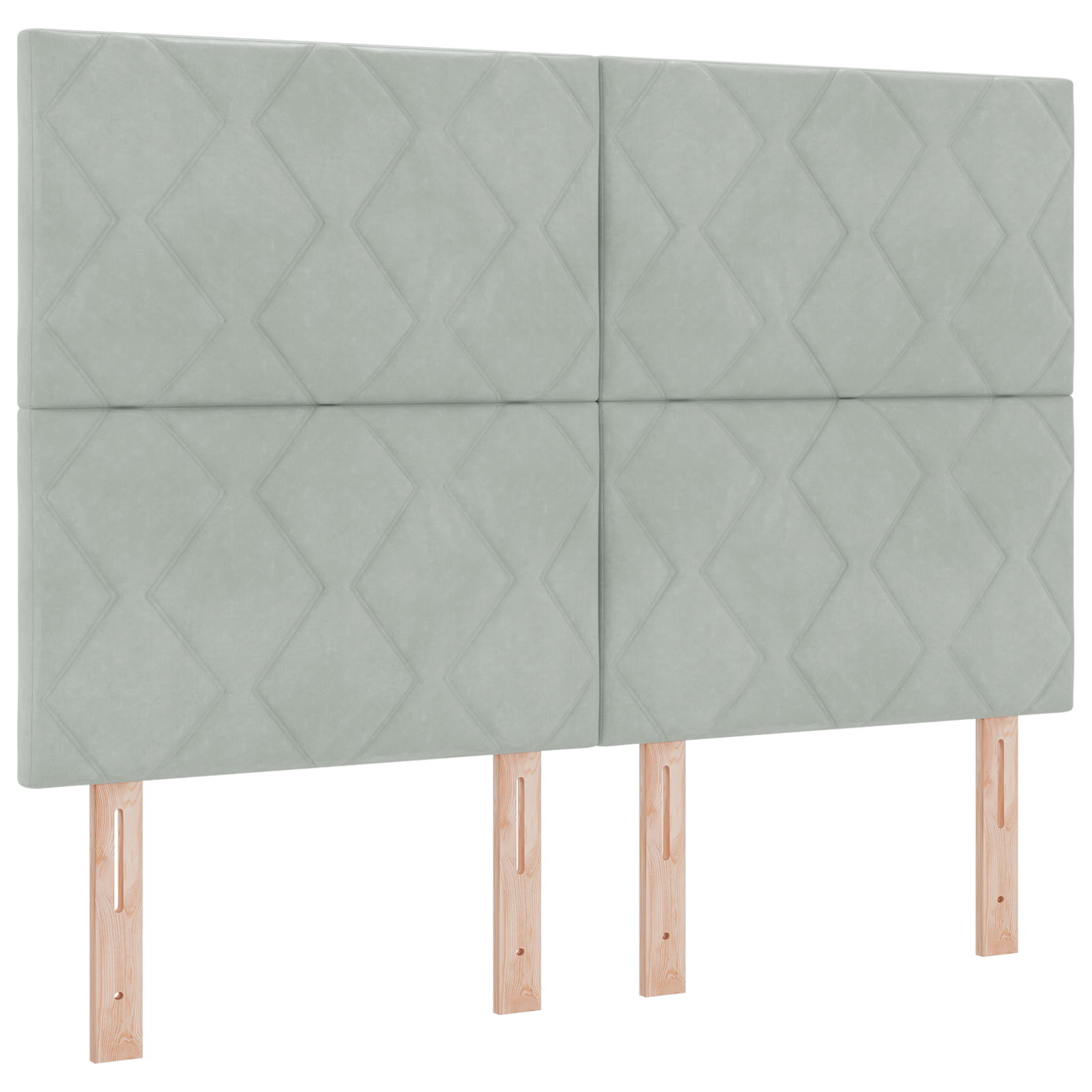Komfortiška lova su čiužiniu ir LED apšvietimu Šviesiai pilka 140x190 cm Aksomas - Image 6