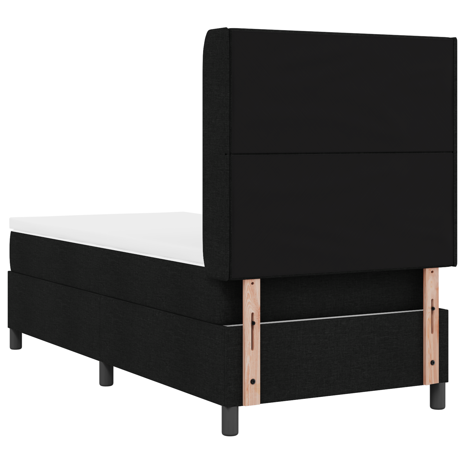 Box Spring Bed with Mattress & LED Black 90x200 cm Fabric - Image 10