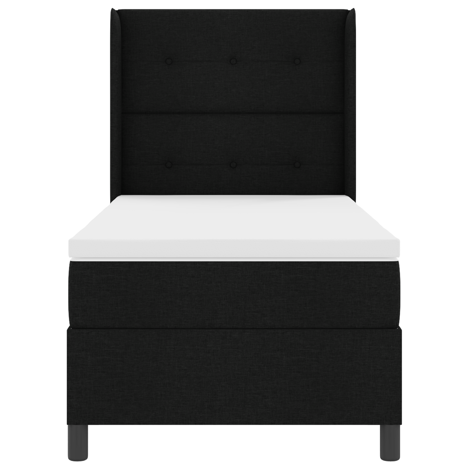 Box Spring Bed with Mattress & LED Black 90x200 cm Fabric - Image 8