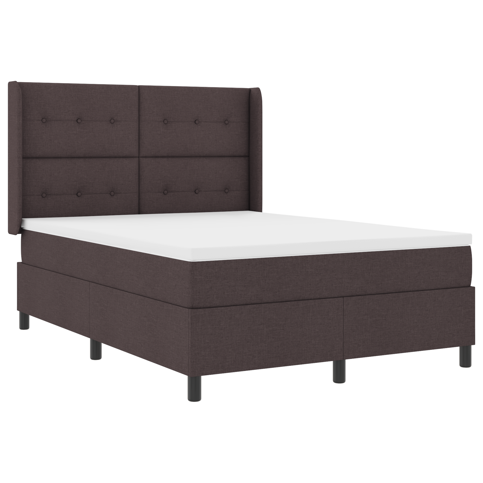 Thumbnail - vidaXL Boxspringbett mit Matratze & LED in Dunkelbraun, 140x190 cm aus Stoff