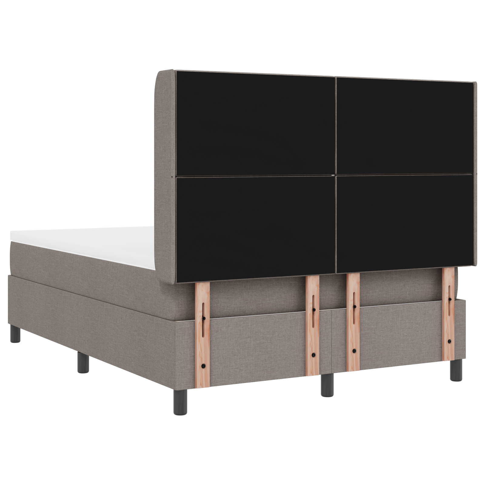 Box Spring Bed with Mattress & LED Taupe 160x200 cm Fabric - Image 10