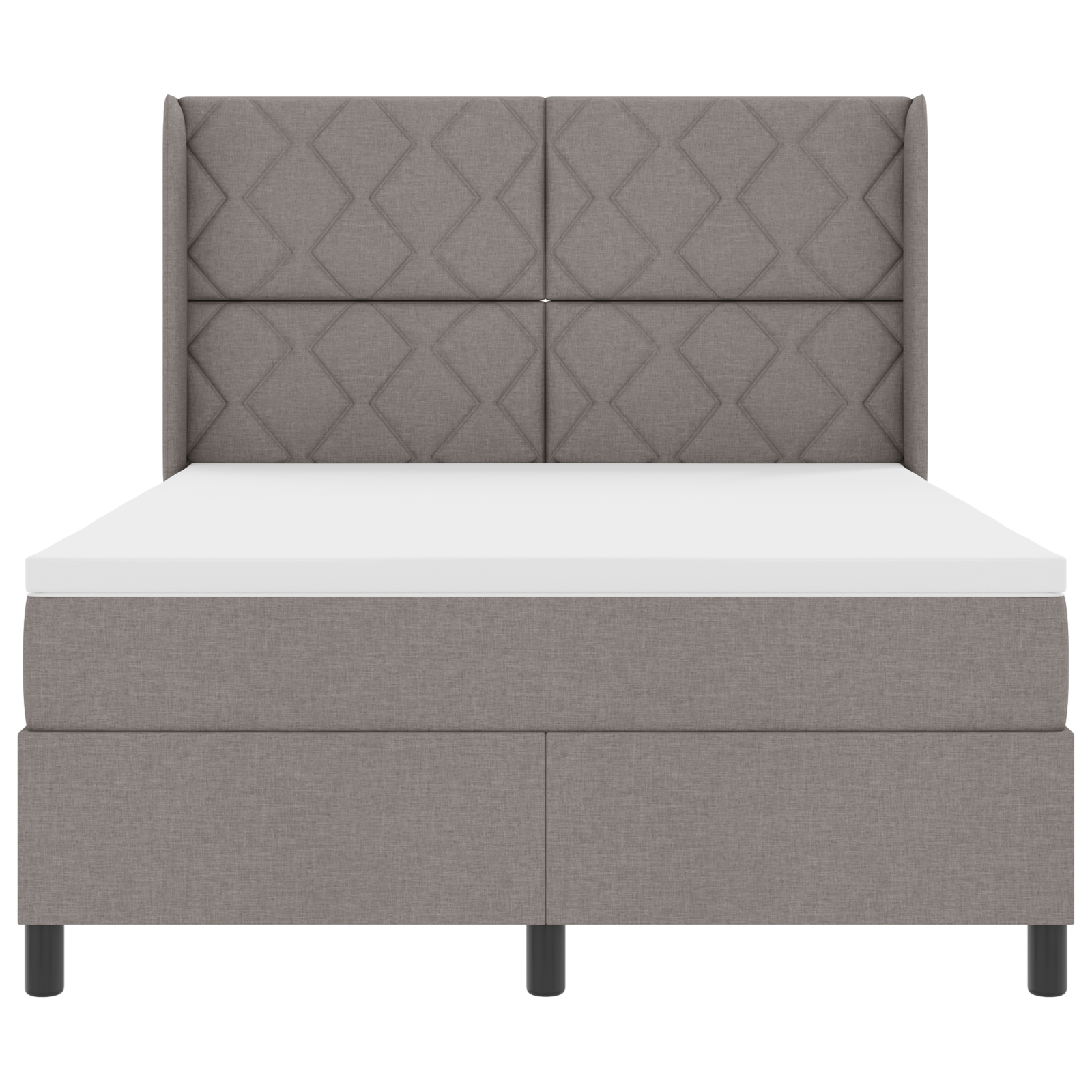 Box Spring Bed with Mattress & LED Taupe 160x200 cm Fabric - Image 8