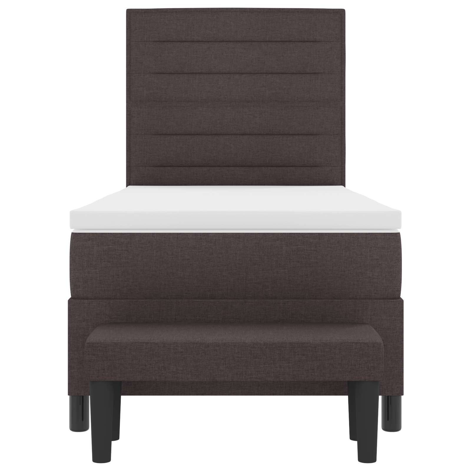 Karkasinė lova su čiužiniu ir suoleliu tamsiai ruda 90x190 cm - Image 9