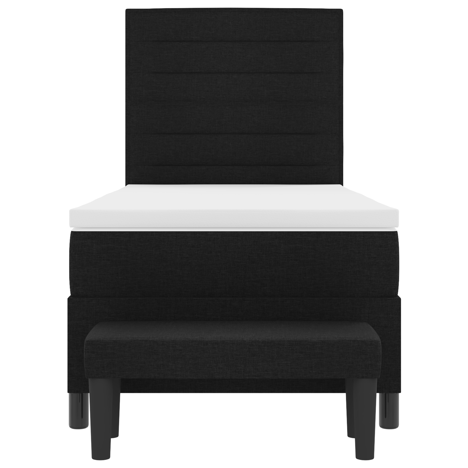 Dėžės pavasario lova su čiužiniu ir suoleliu juoda 100x200 cm audinys - Image 9