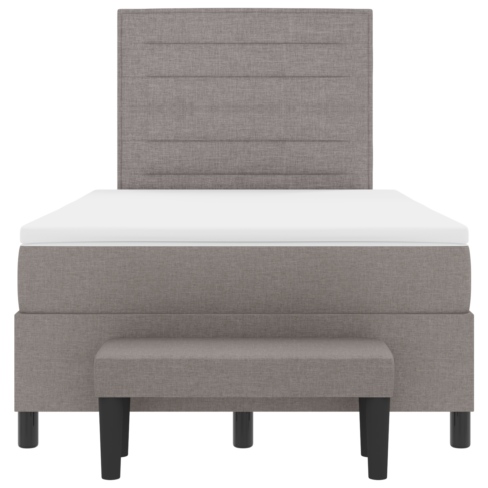 dėžės spyruoklių lova su čiužiniu ir suolu taupe 120x190 cm audinys - Image 9