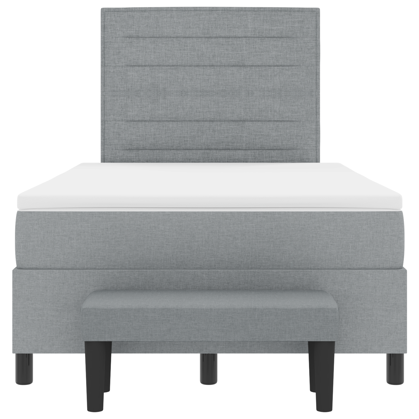 pakuotės lova su čiužiniu ir suoleliu šviesiai pilka 120x200 cm audinys - Image 9