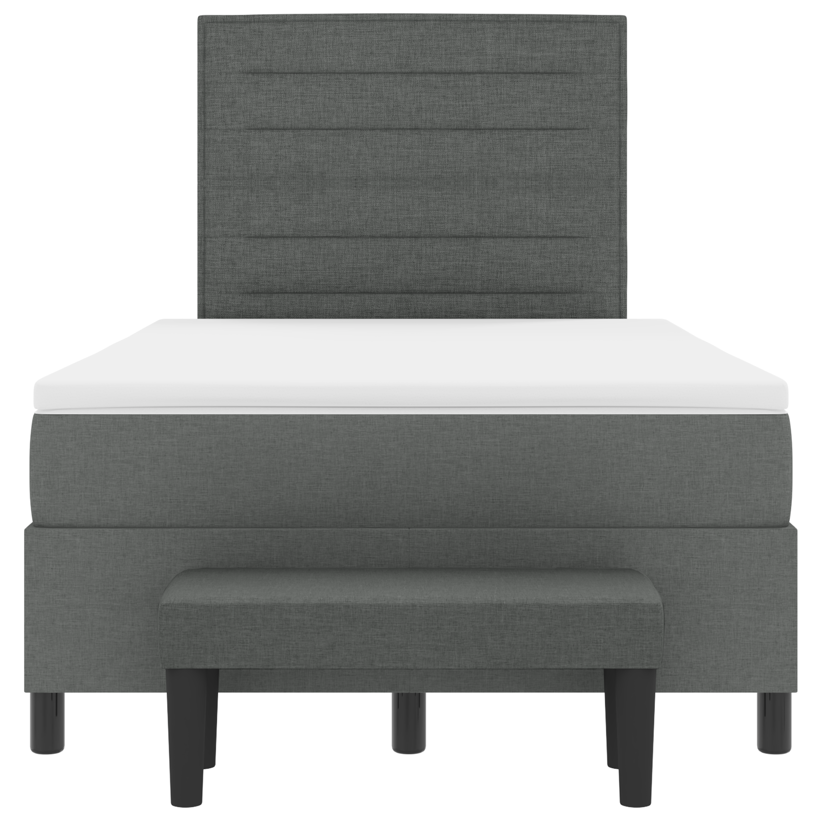 Dėžės pakėlimo lova su čiužiniu ir suoleliu tamsiai pilka 120x200 cm audinys - Image 9