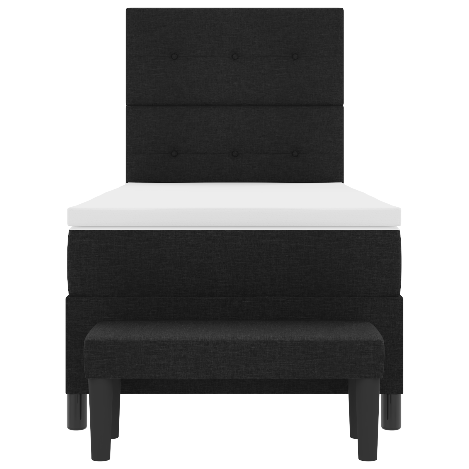 Dėžutės spyruoklių lova su čiužiniu ir suoleliu Juoda 80x200 cm Audinys - Image 9