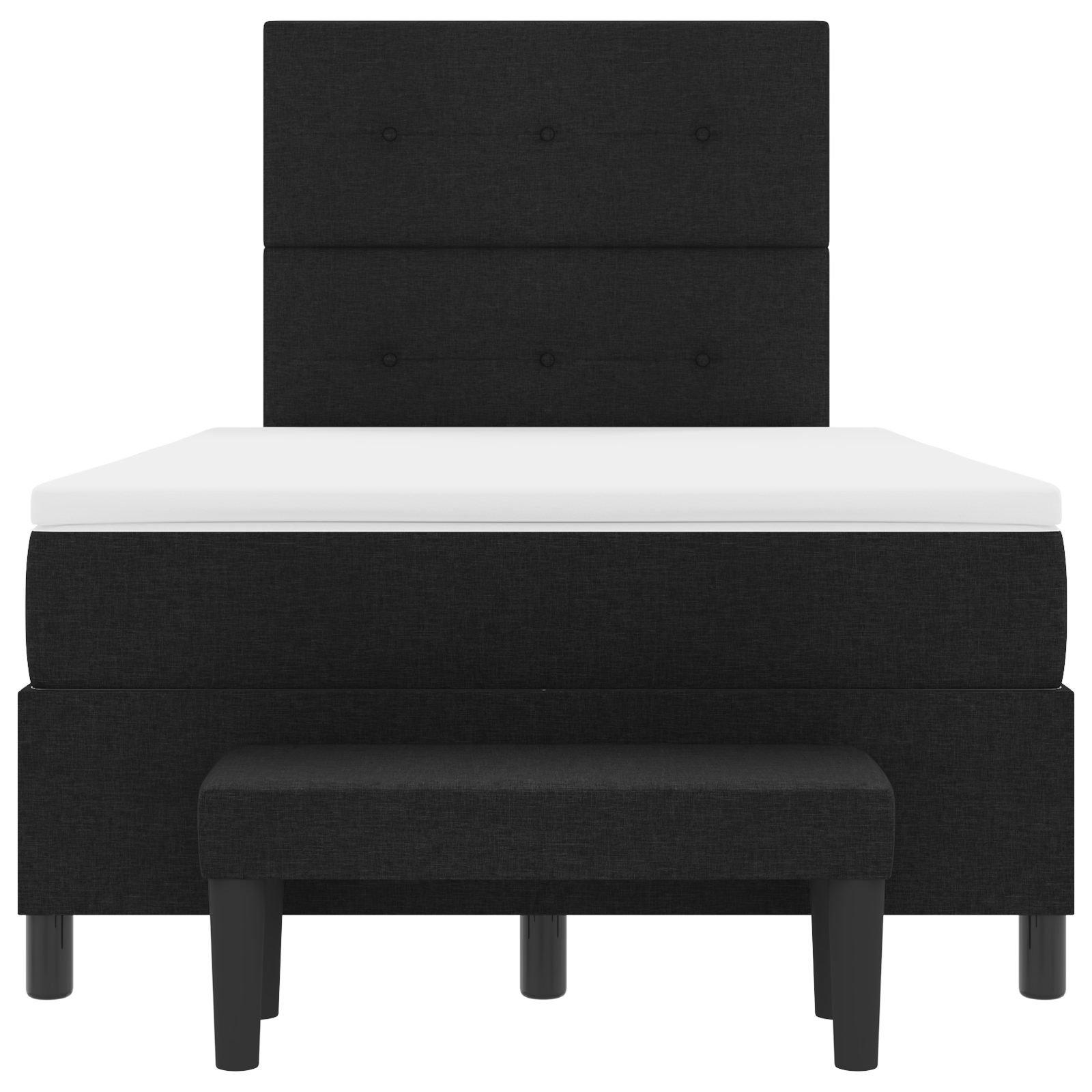Dėžinė lova su čiužiniu ir suoleliu Juoda 120x200 cm Medžiaga - Image 9