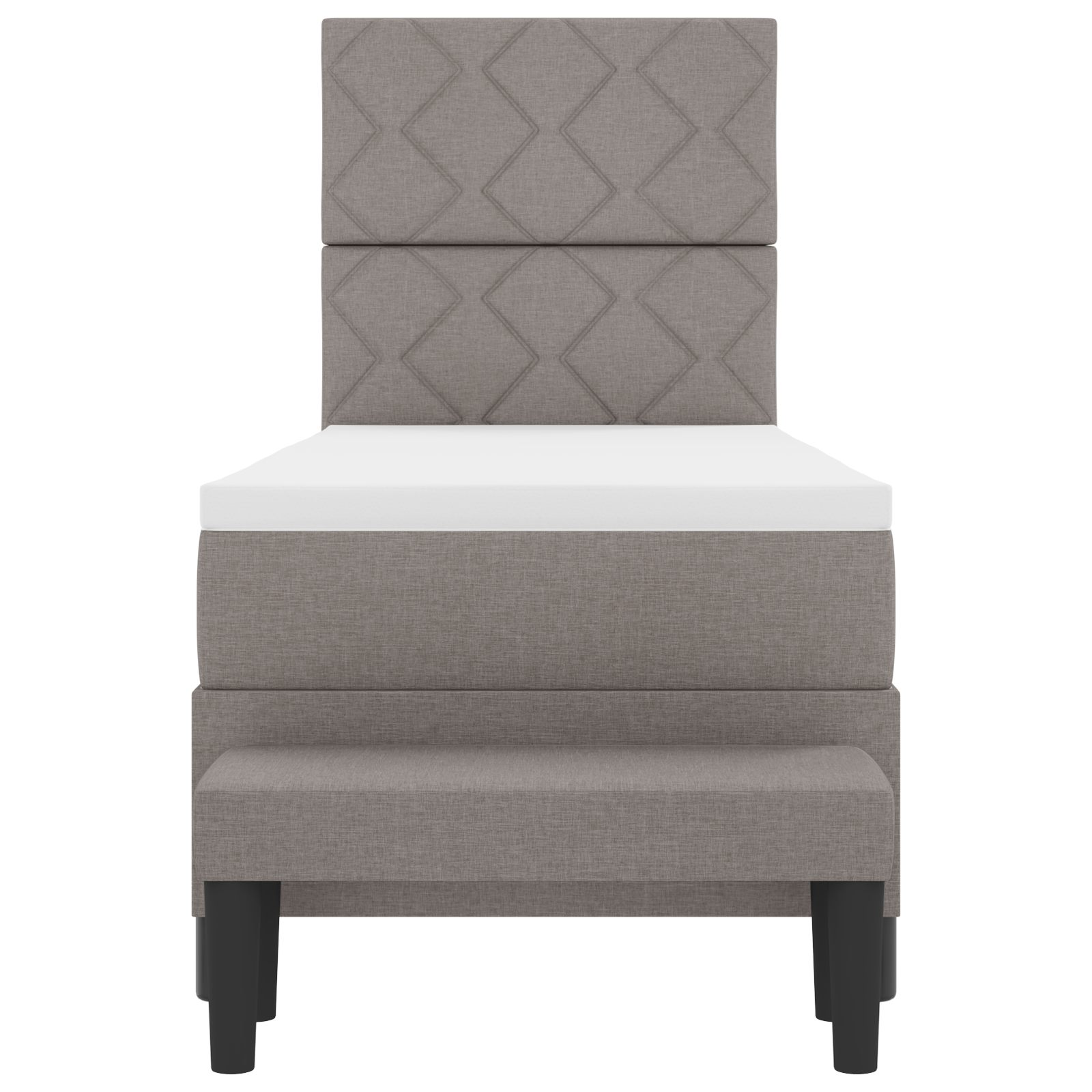 Box Spring Bed with Mattress & Bench Taupe 80x200 cm Fabric - Image 9