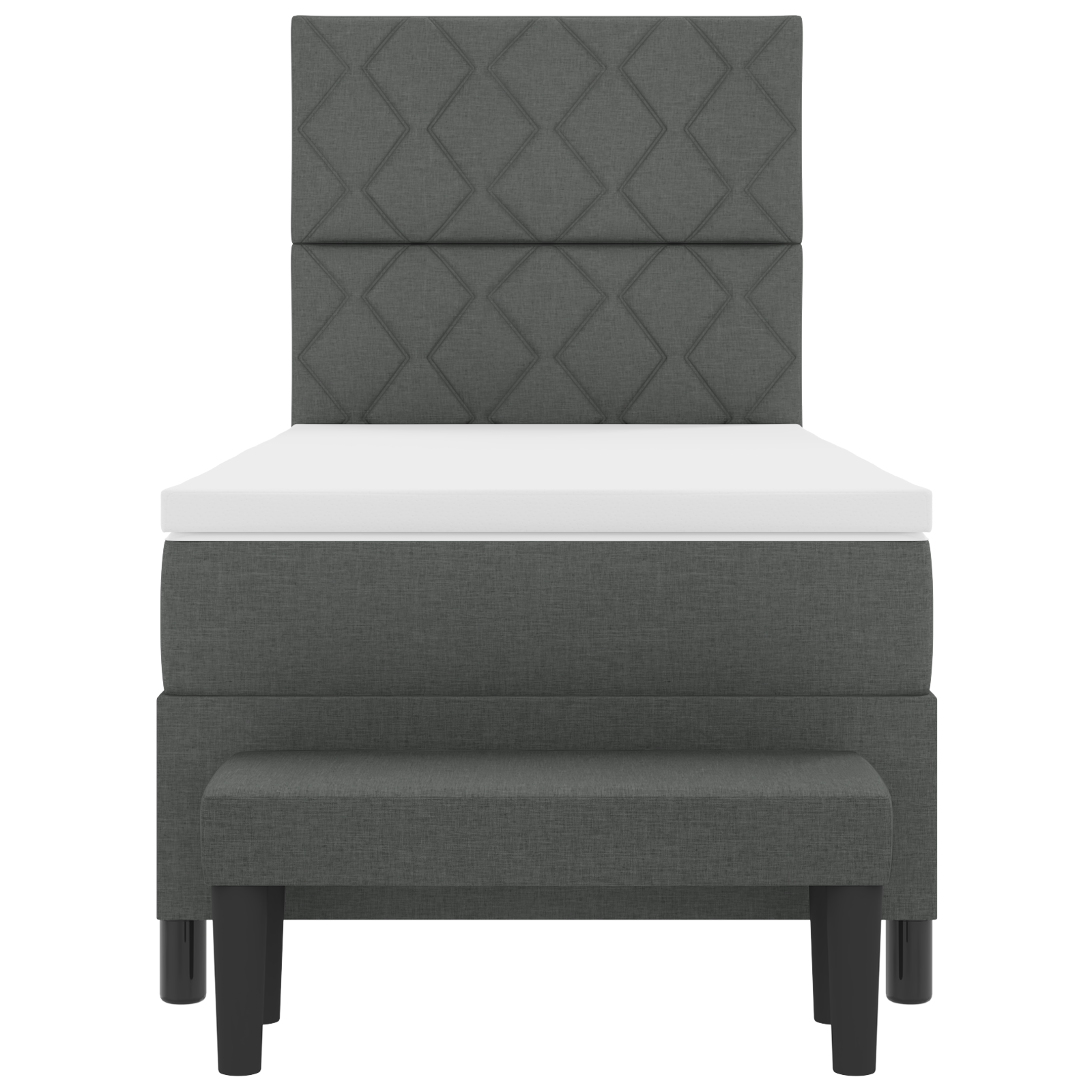 Dvigulė lova su čiužiniu ir suoliuku, tamsiai pilka, 90x200 cm audiniu - Image 9