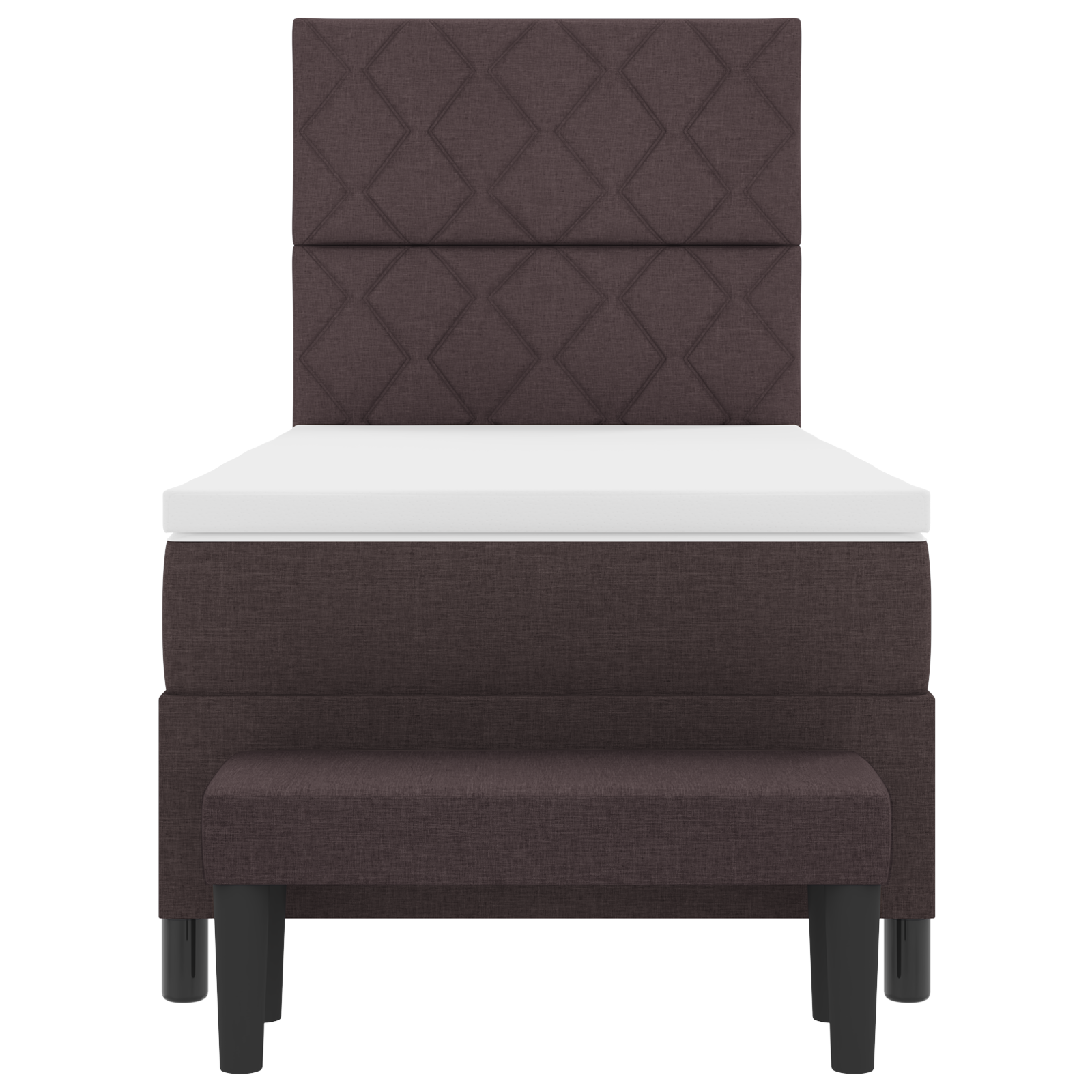 dėžei spyruoklinė lova su čiužiniu ir suolu tamsiai ruda 90x200 cm audinys - Image 9