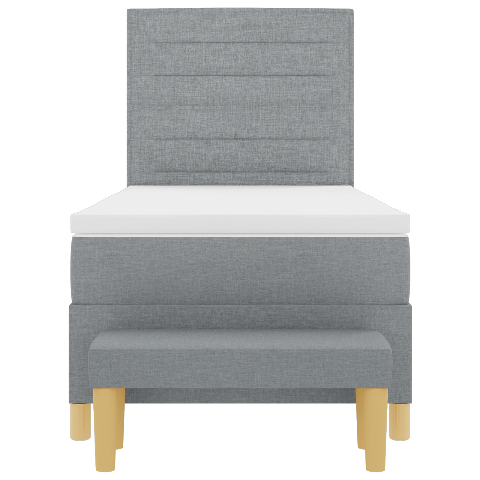 Dėžės spyruoklinė lova su čiužiniu ir suoleliu šviesiai pilka 80x200 cm audinys - Image 9