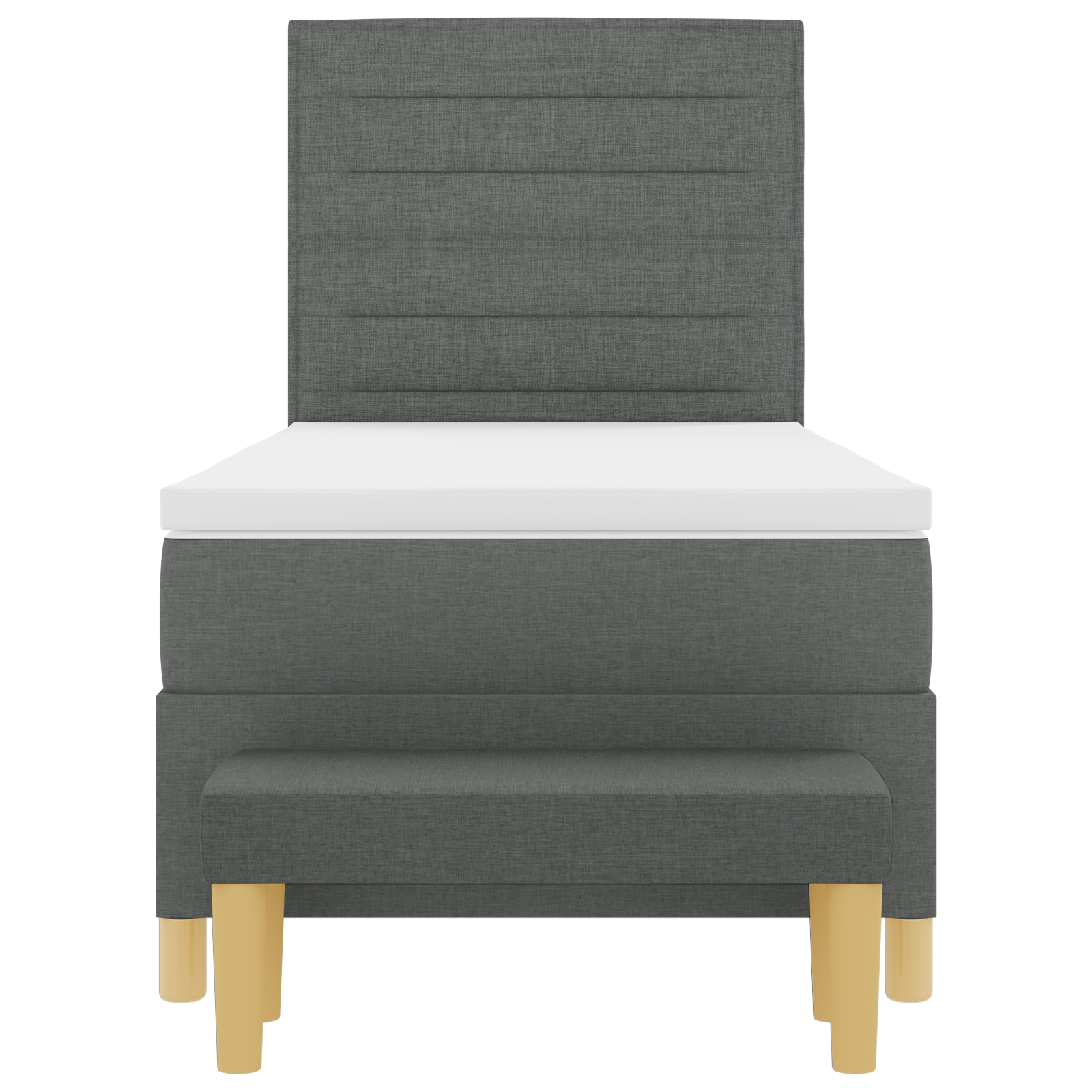 Dėžės pavasario lova su čiužiniu ir suoleliu Tamsiai pilka 80x200 cm Audinys - Image 9