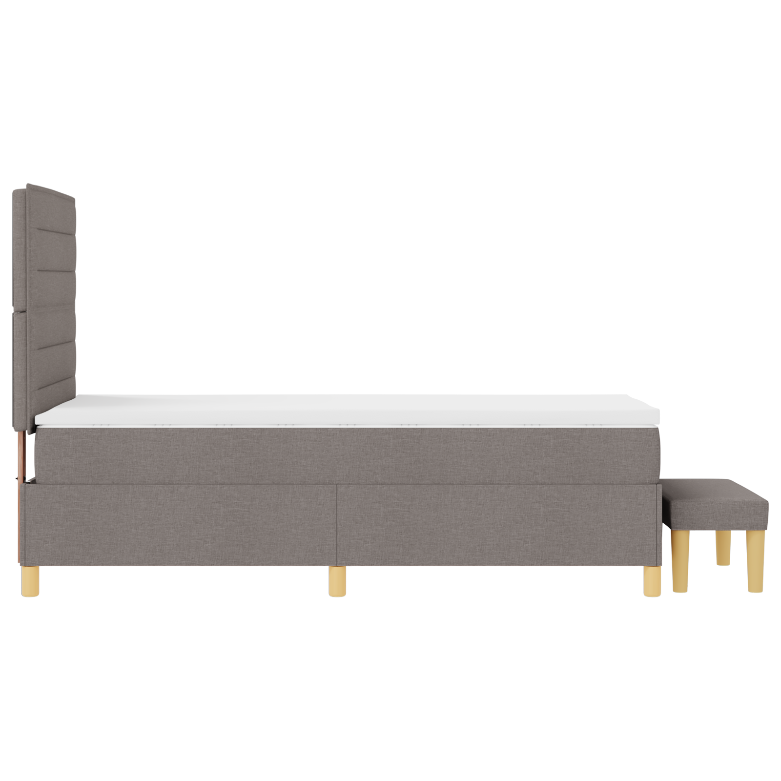 Box Spring Bed with Mattress & Bench Taupe 80x200 cm Fabric - Image 10