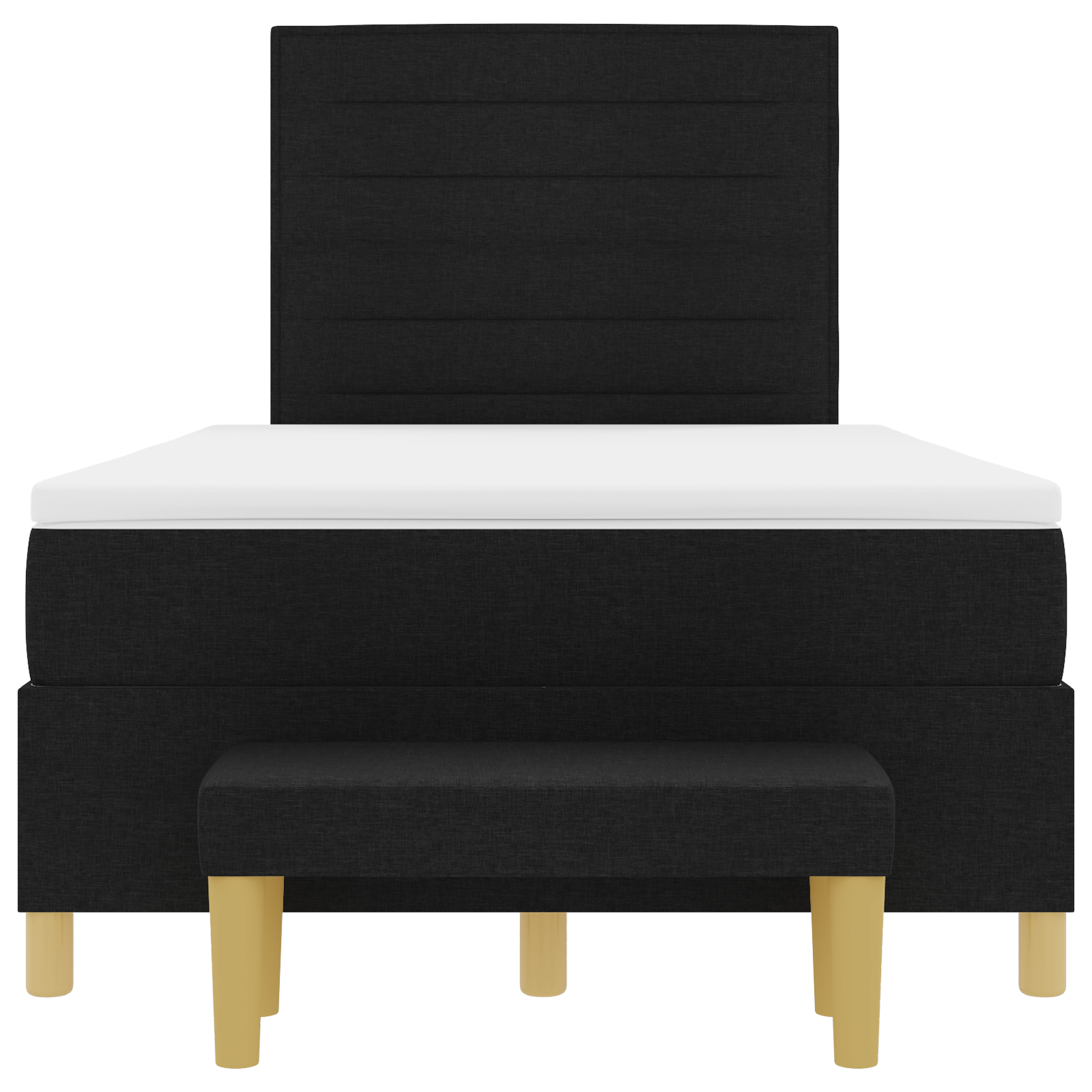 Pakloto lova su čiužiniu ir staliuku juoda 120x190 cm audinys - Image 9