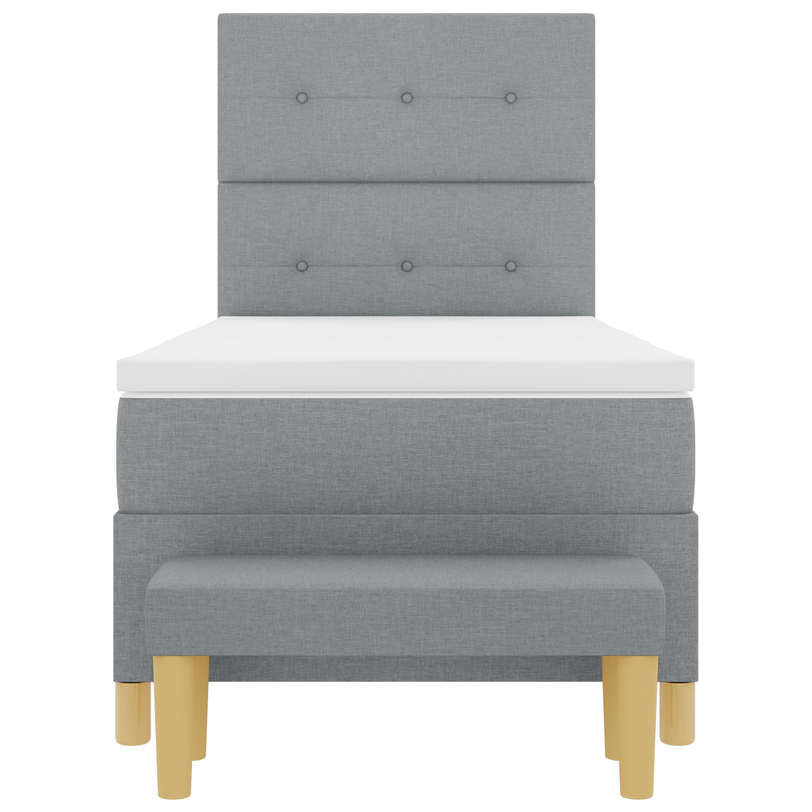 Čiužinio lova su čiužiniu ir suoleliu Šviesiai pilka 90x200 cm Audinys - Image 9