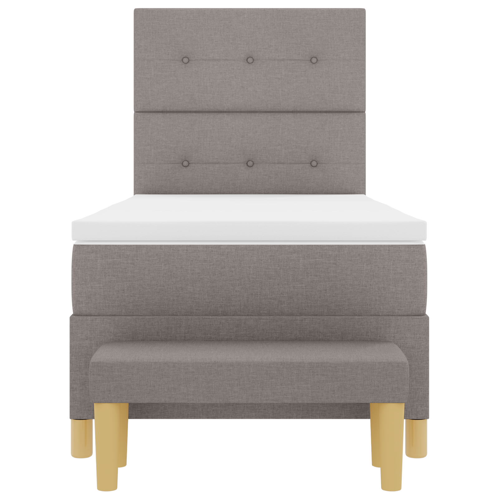 Box Spring Voodi Kummutiga & Patjaga Pruunikashall 100x200 cm Kangas - Image 9