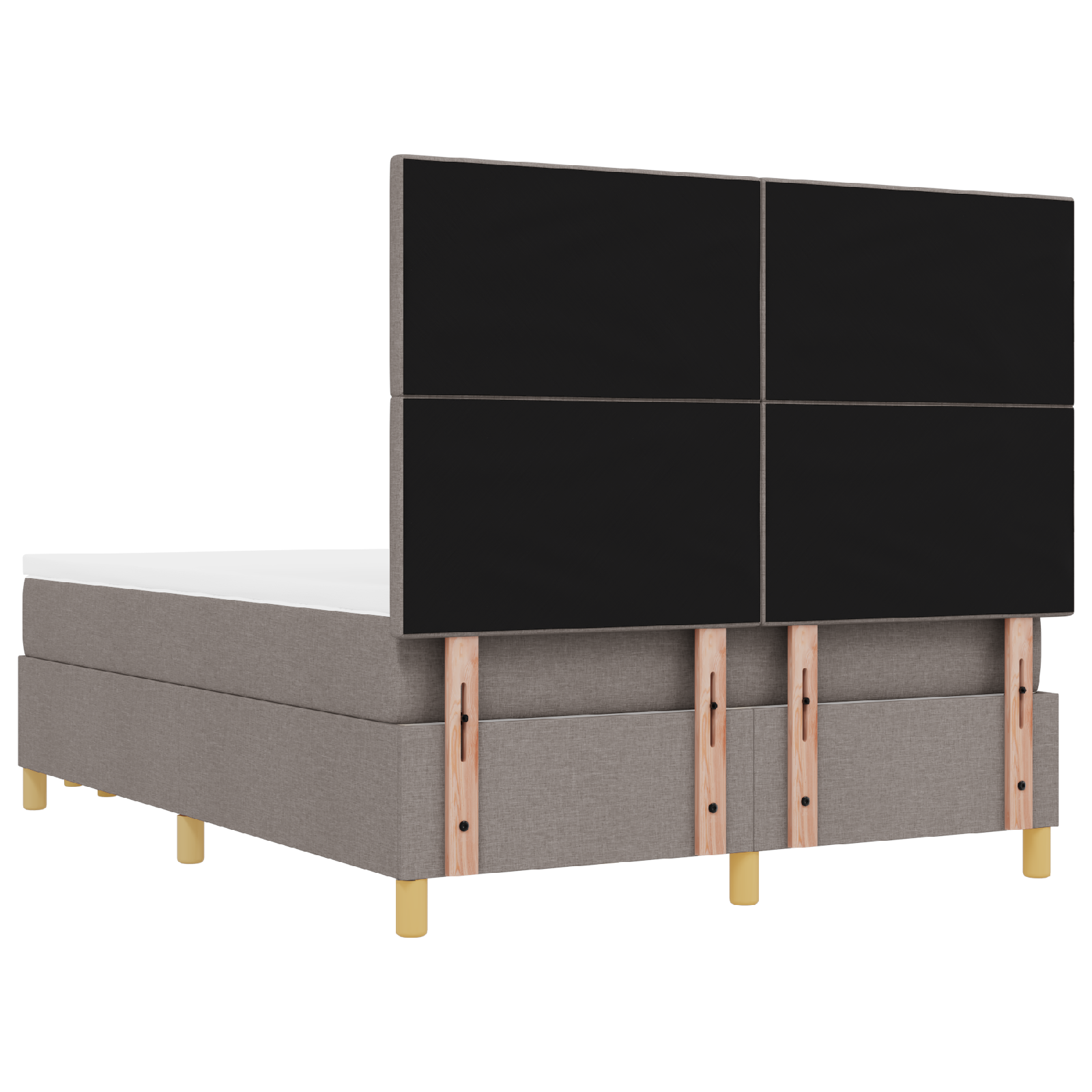 Kastvedruvoodi madratsi ja pingiga Taupe 140x190 cm kangas - Image 11