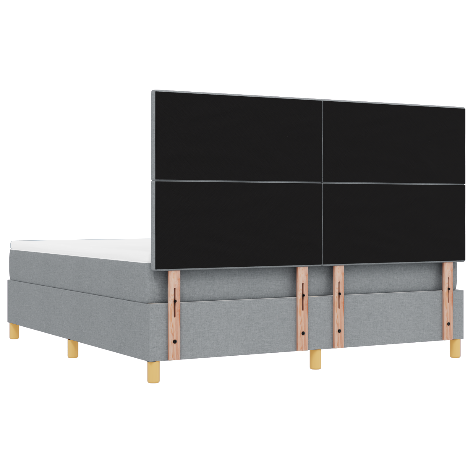 Lovos su dėže ir suolu šviesiai pilka 180x200 cm audinys - Image 11