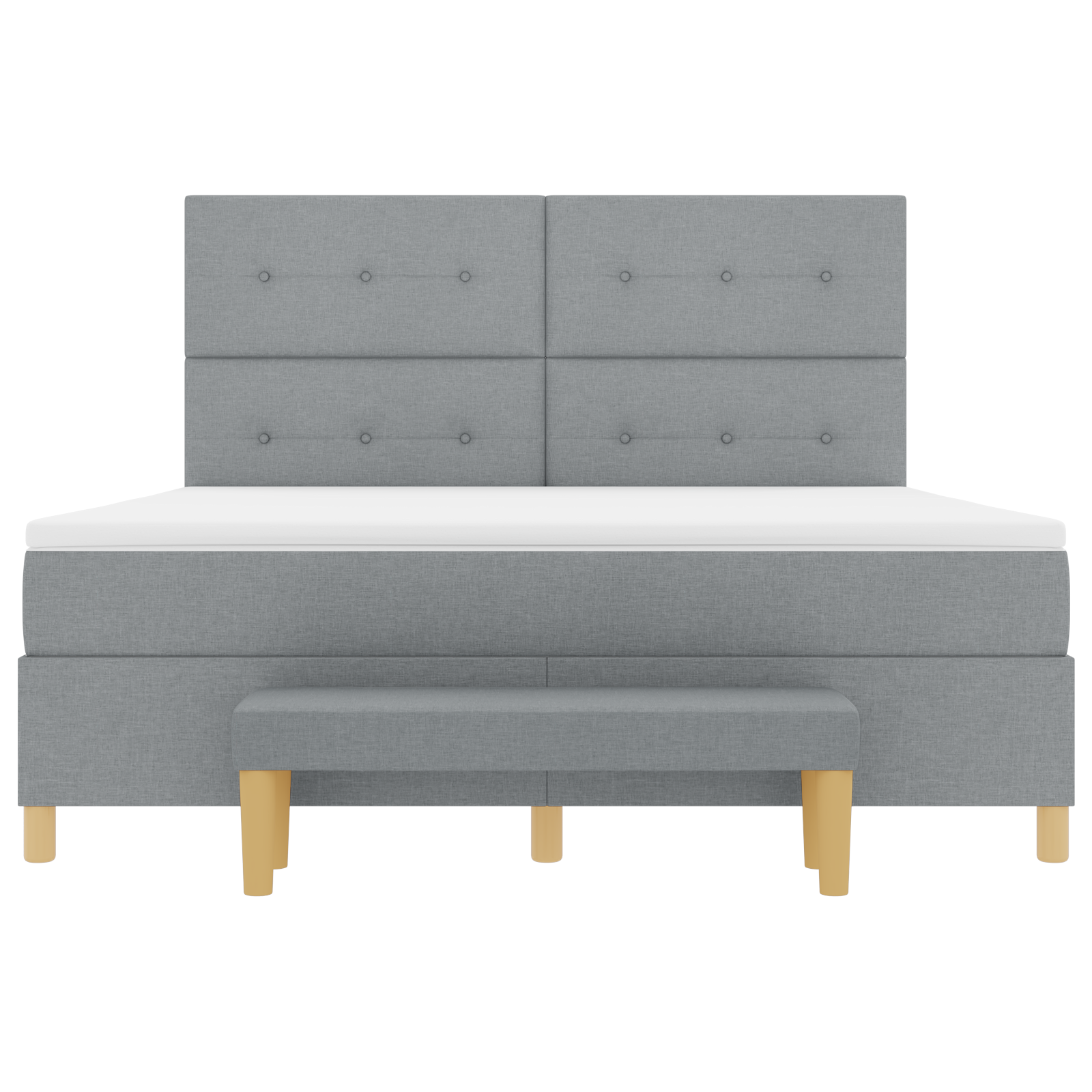 Lovos su dėže ir suolu šviesiai pilka 180x200 cm audinys - Image 9