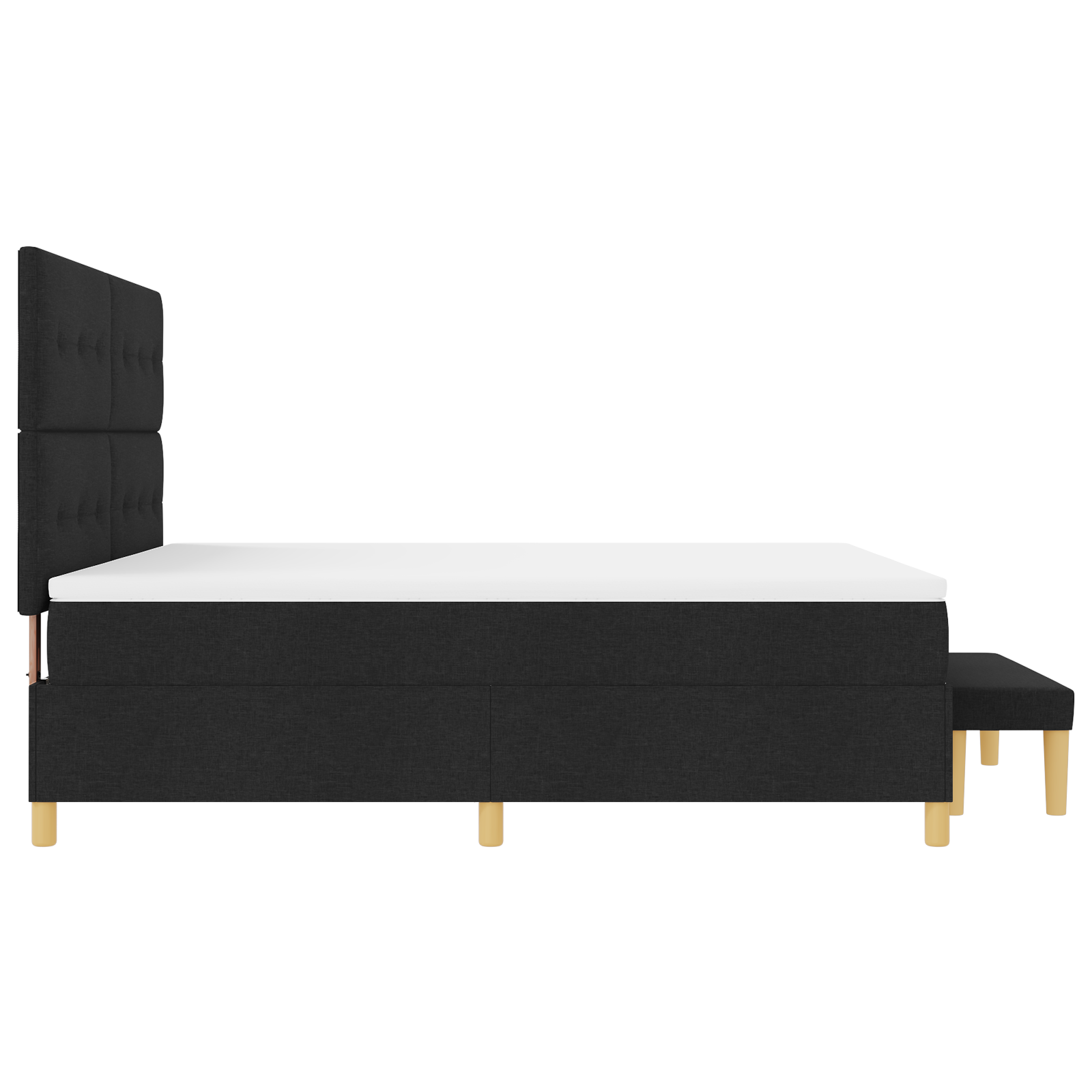 Box Spring lovelės čiužinys su suoleliu juodas 180x200 cm audinys - Image 10