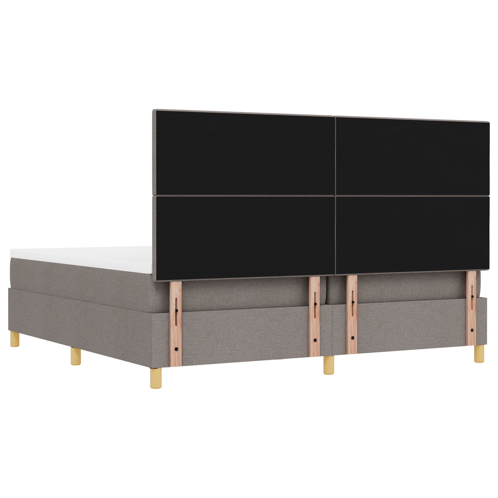 Lovos pagrindas su čiužiniu ir suoleliu Taupe 200x200 cm Audinys - Image 11