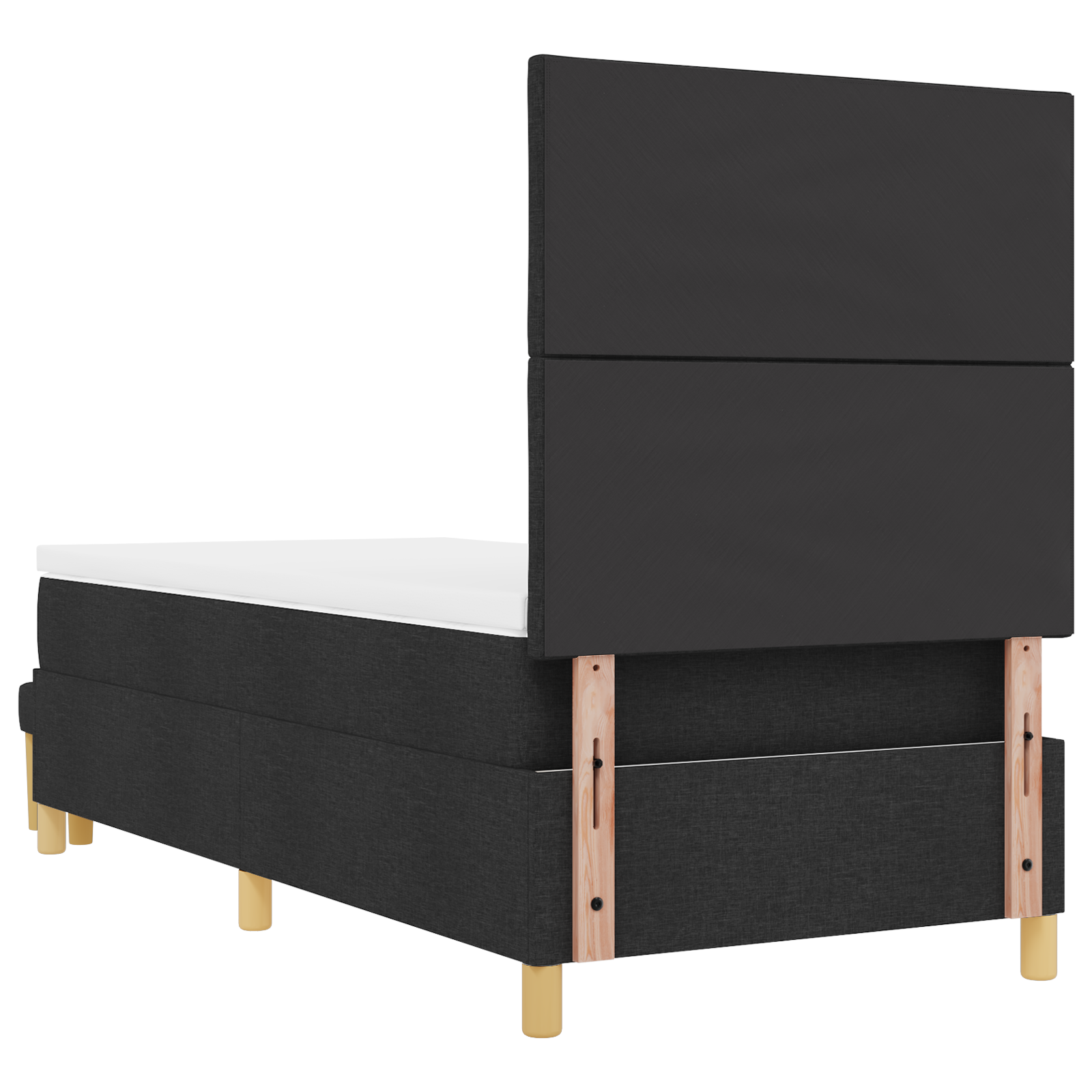 dėžinė lova su čiužiniu ir suoleliu juoda 100x200 cm audinys - Image 11