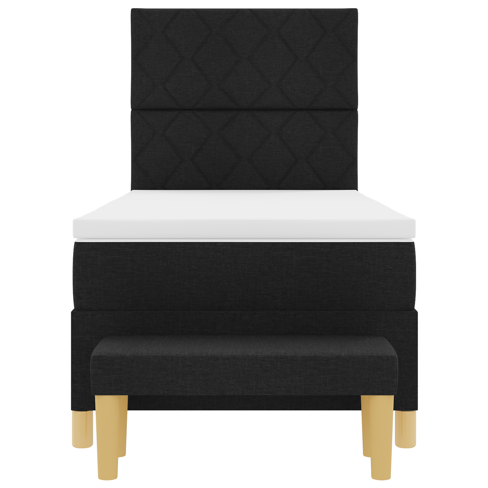 dėžinė lova su čiužiniu ir suoleliu juoda 100x200 cm audinys - Image 9