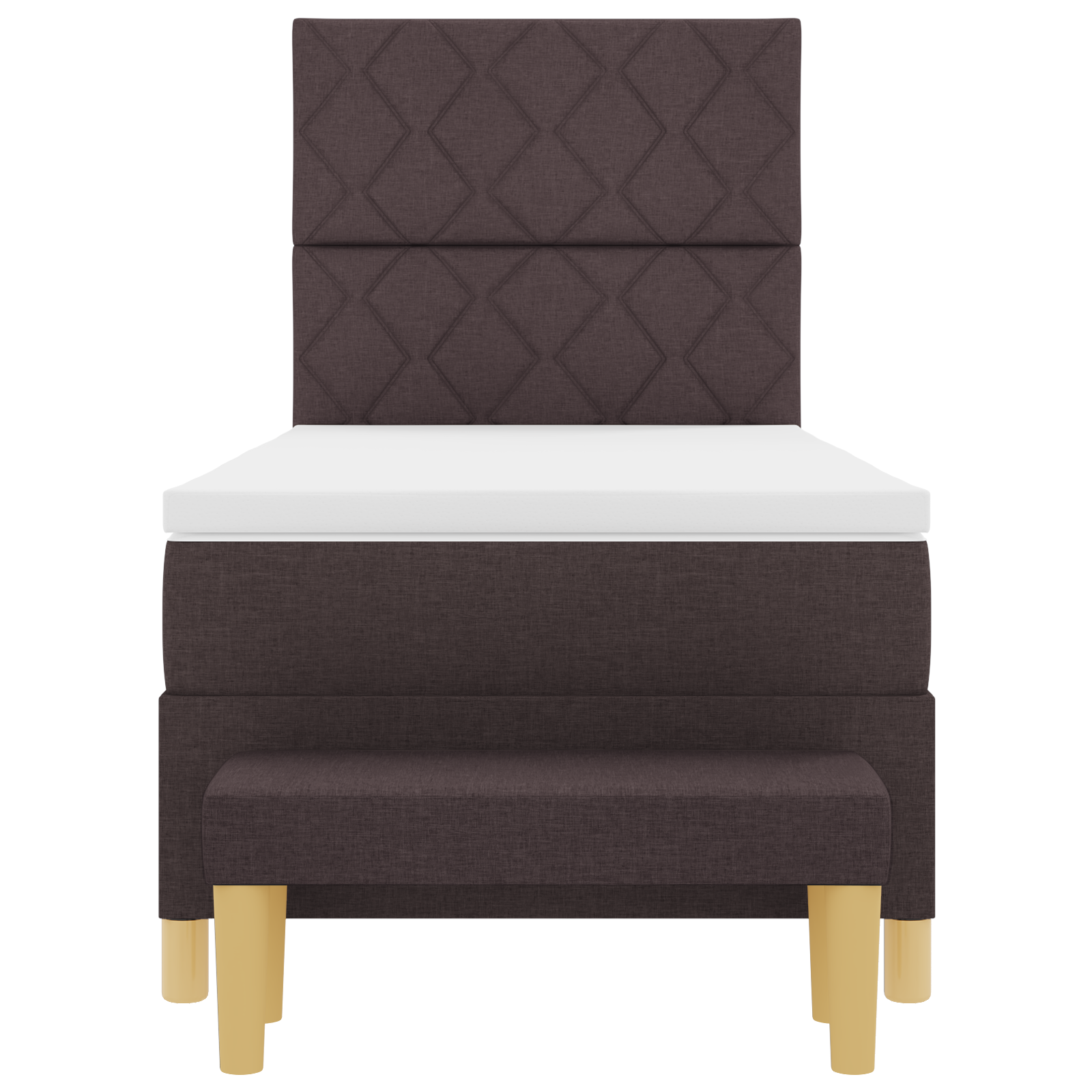 Lova su čiužiniu ir suoleliu, tamsiai ruda, 100x200 cm, audinys - Image 9