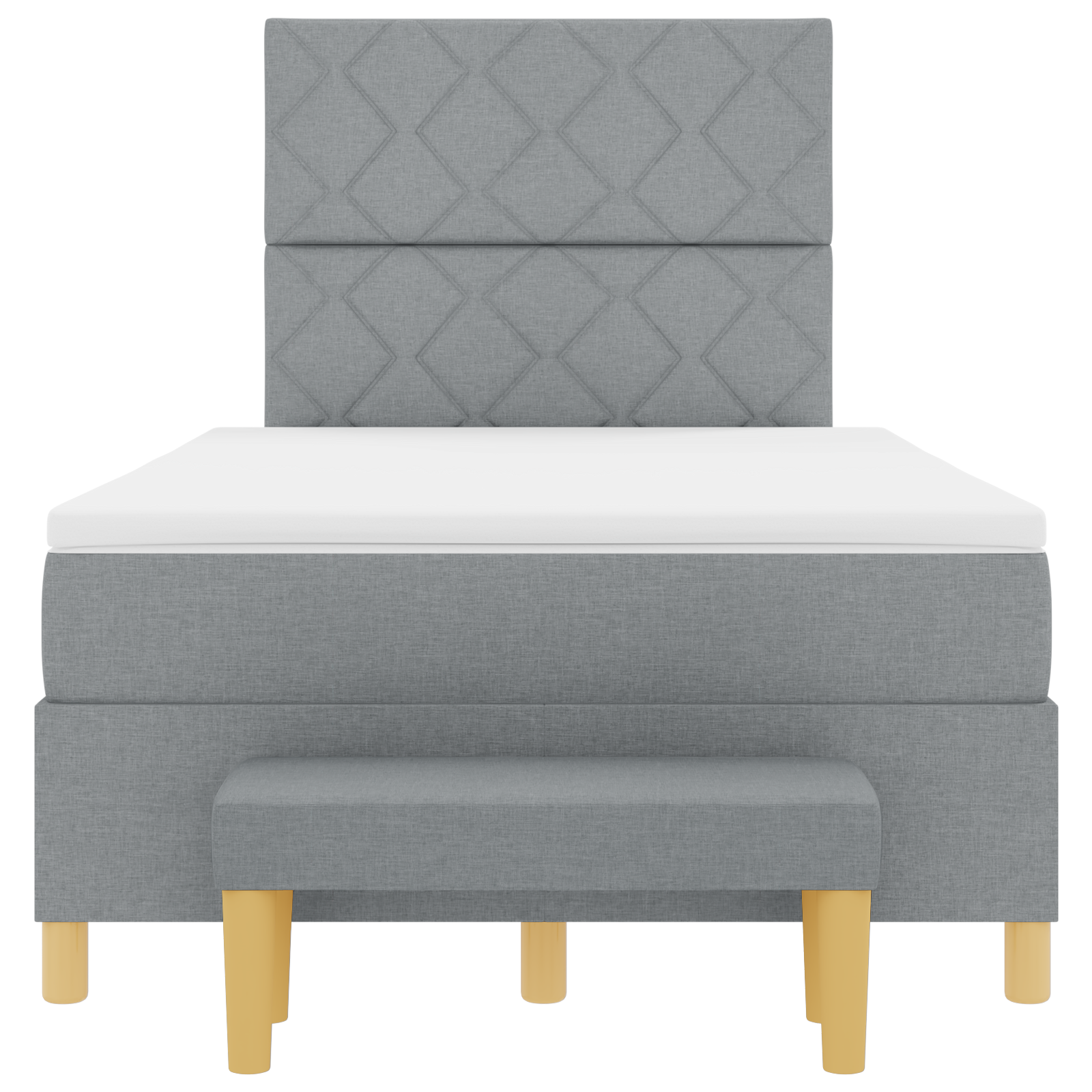 dėžinis čiužinys su čiužiniu ir suolu Šviesiai pilkas 120x190 cm audinys - Image 9