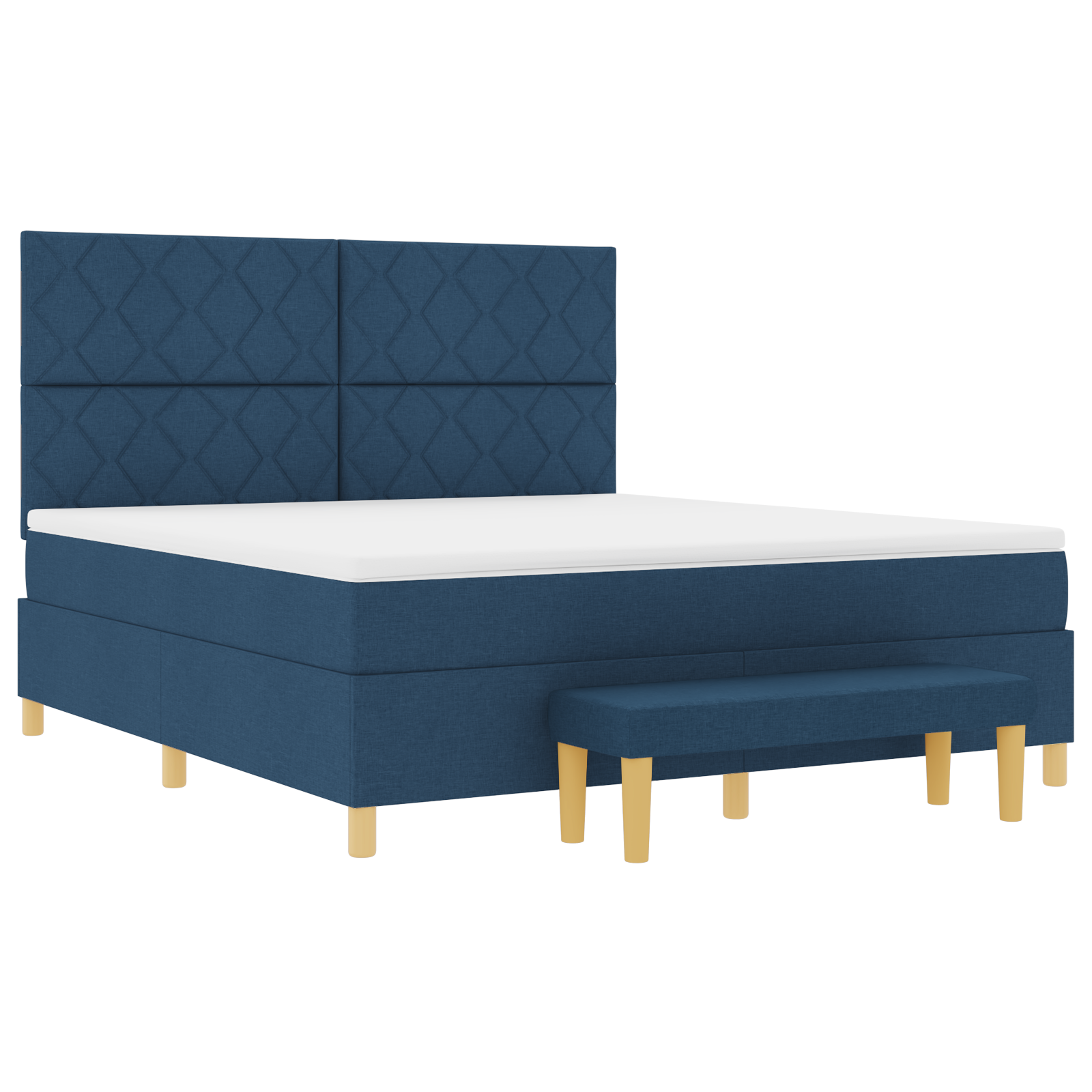 Thumbnail - vidaXL Boxspringbett mit Matratze & Bank Blau 180x200 cm Stoff