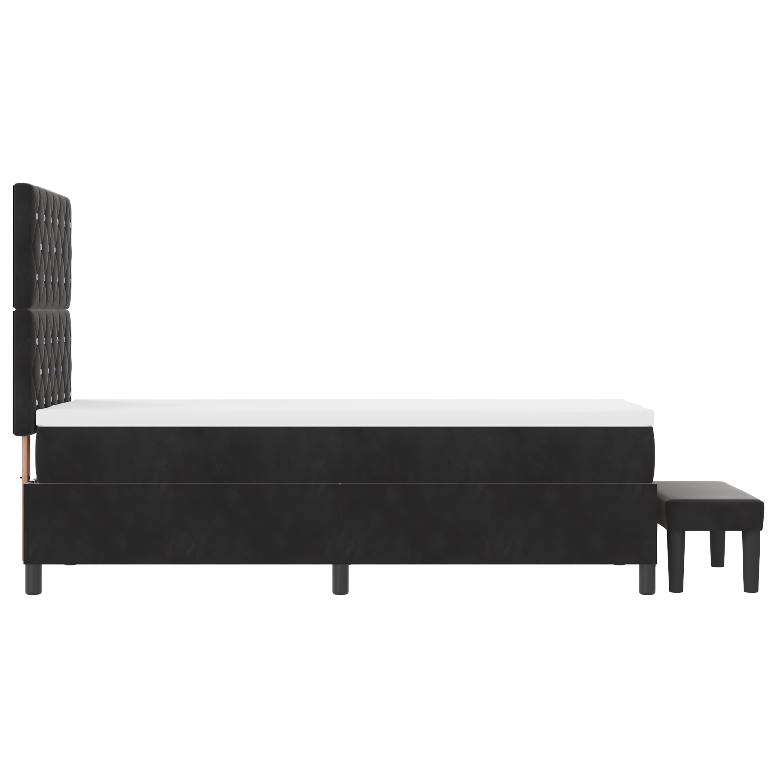 paklodės lova su čiužiniu ir suolu Juoda 80x200 cm Aksomas - Image 10