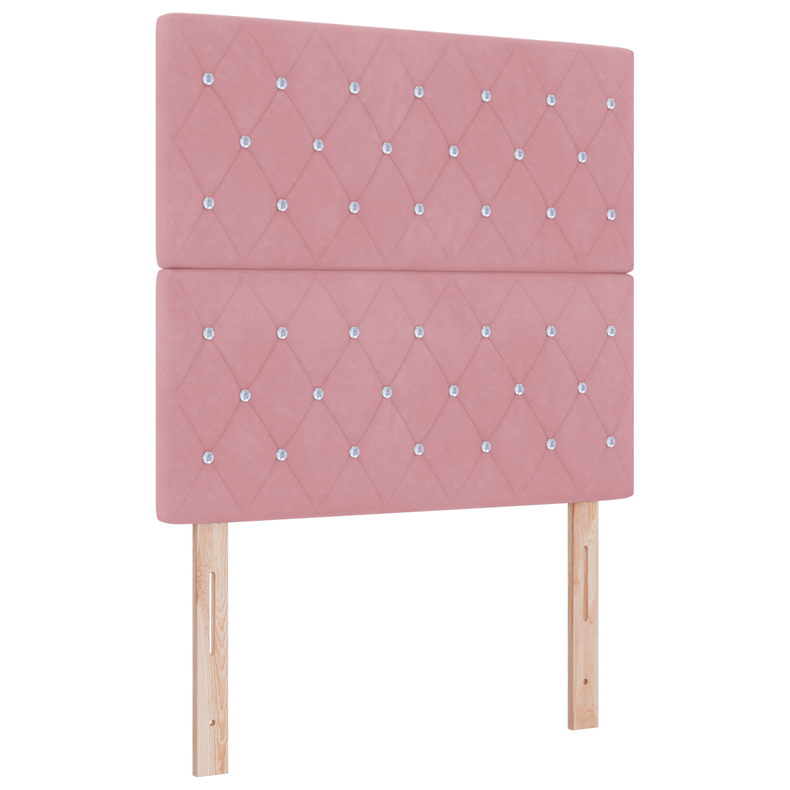 Box Spring Lova su Čiužiniu ir Suoliuku Rožinė 90x190 cm Aksomas - Image 7