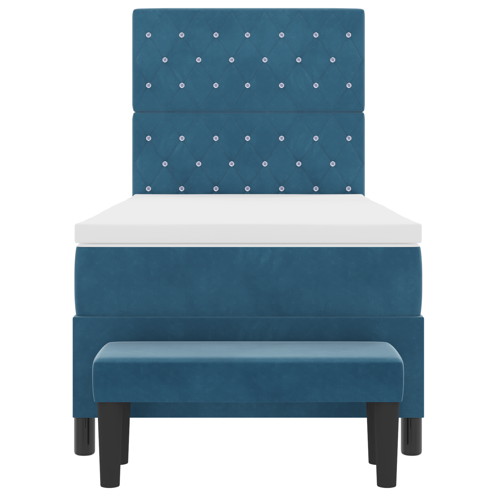 Krašto čiužinys su čiužiniu ir suolu tamsiai mėlynas 100x200 cm aksomas - Image 9