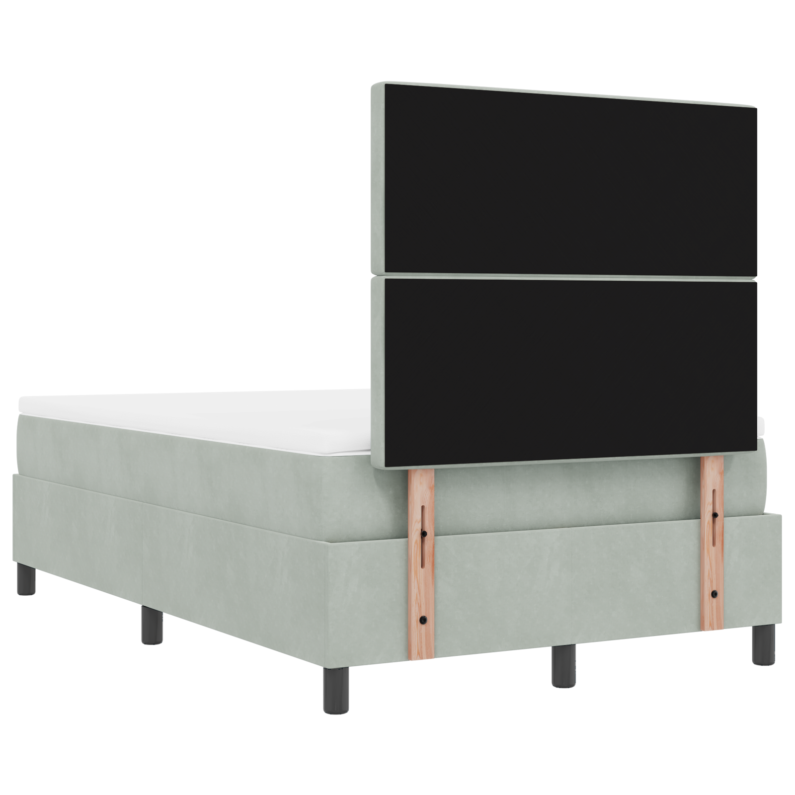 Dėžutės čiužinys su čiužiniu ir suoleliu Šviesiai pilka 120x200 cm Aksomas - Image 11