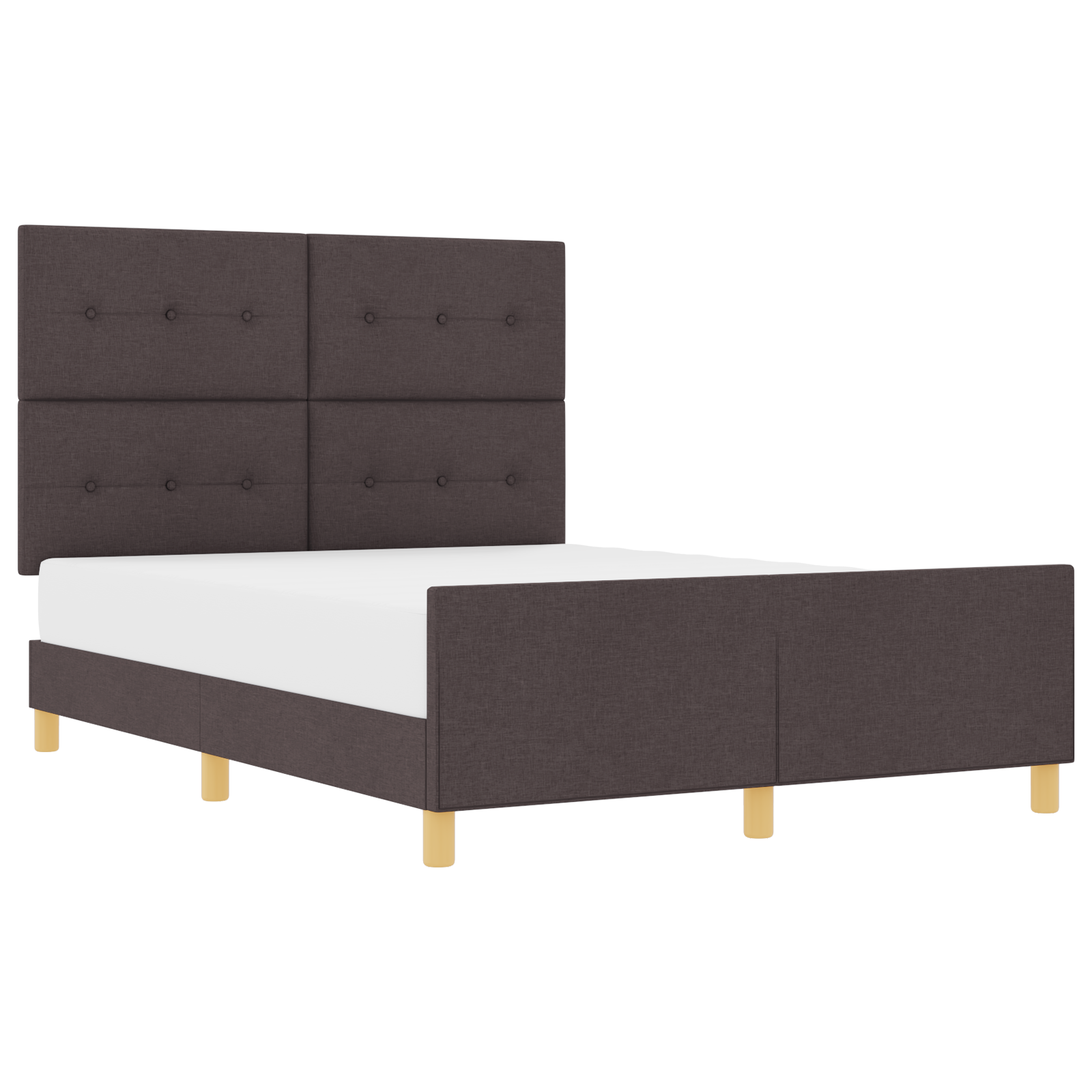 Thumbnail - vidaXL Bettgestell Dunkelbraun 140x190 cm Stoff