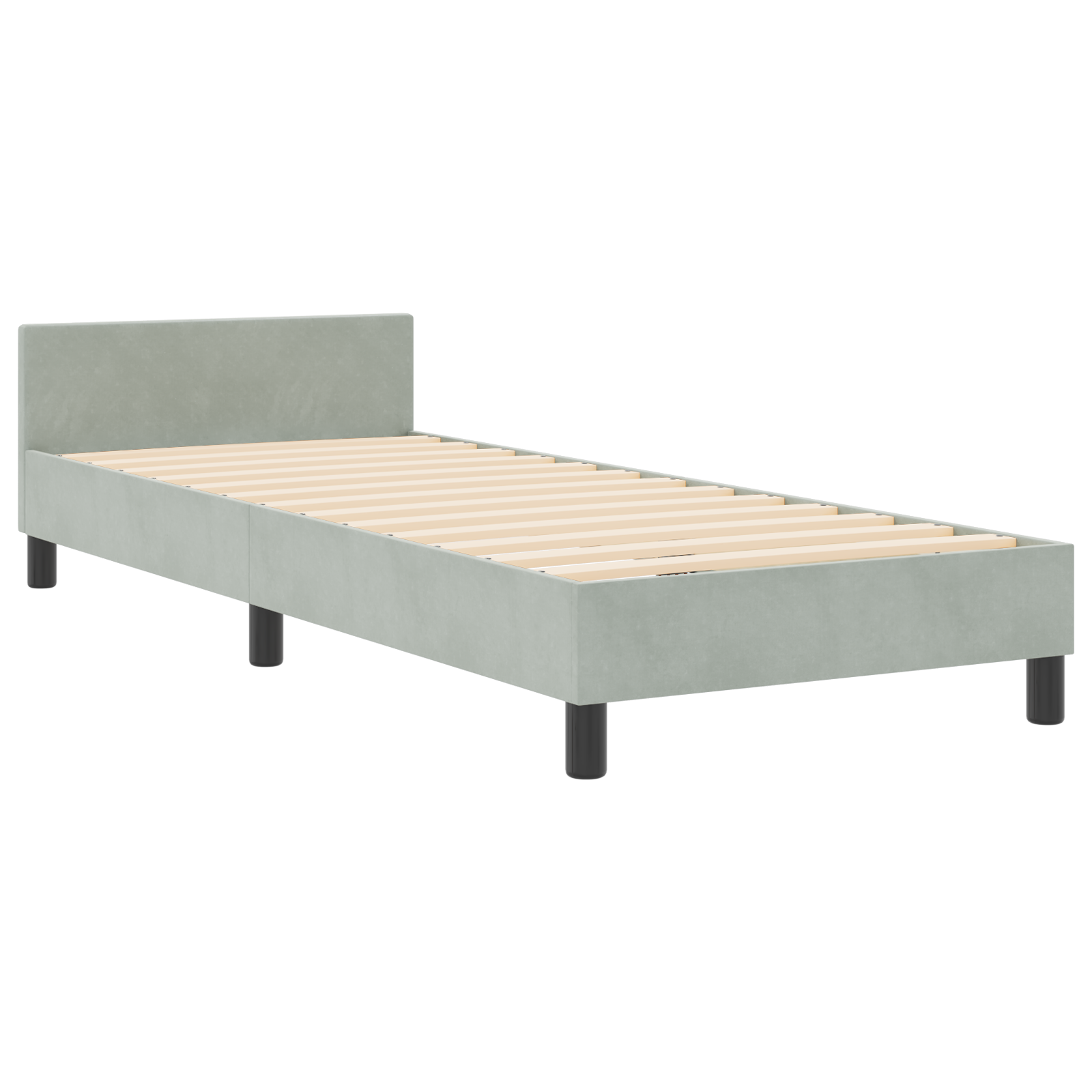 Light Grey Velvet Bed Frame 80x200 cm - Image 3