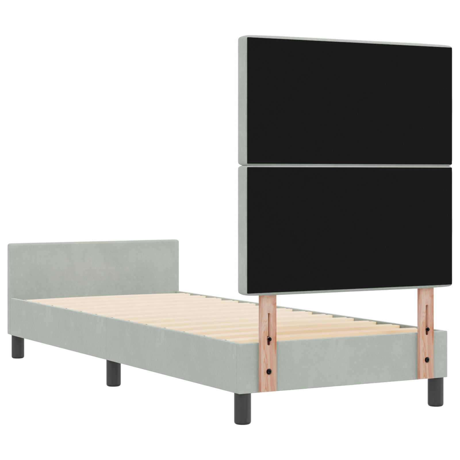 Light Grey Velvet Bed Frame 80x200 cm - Image 10