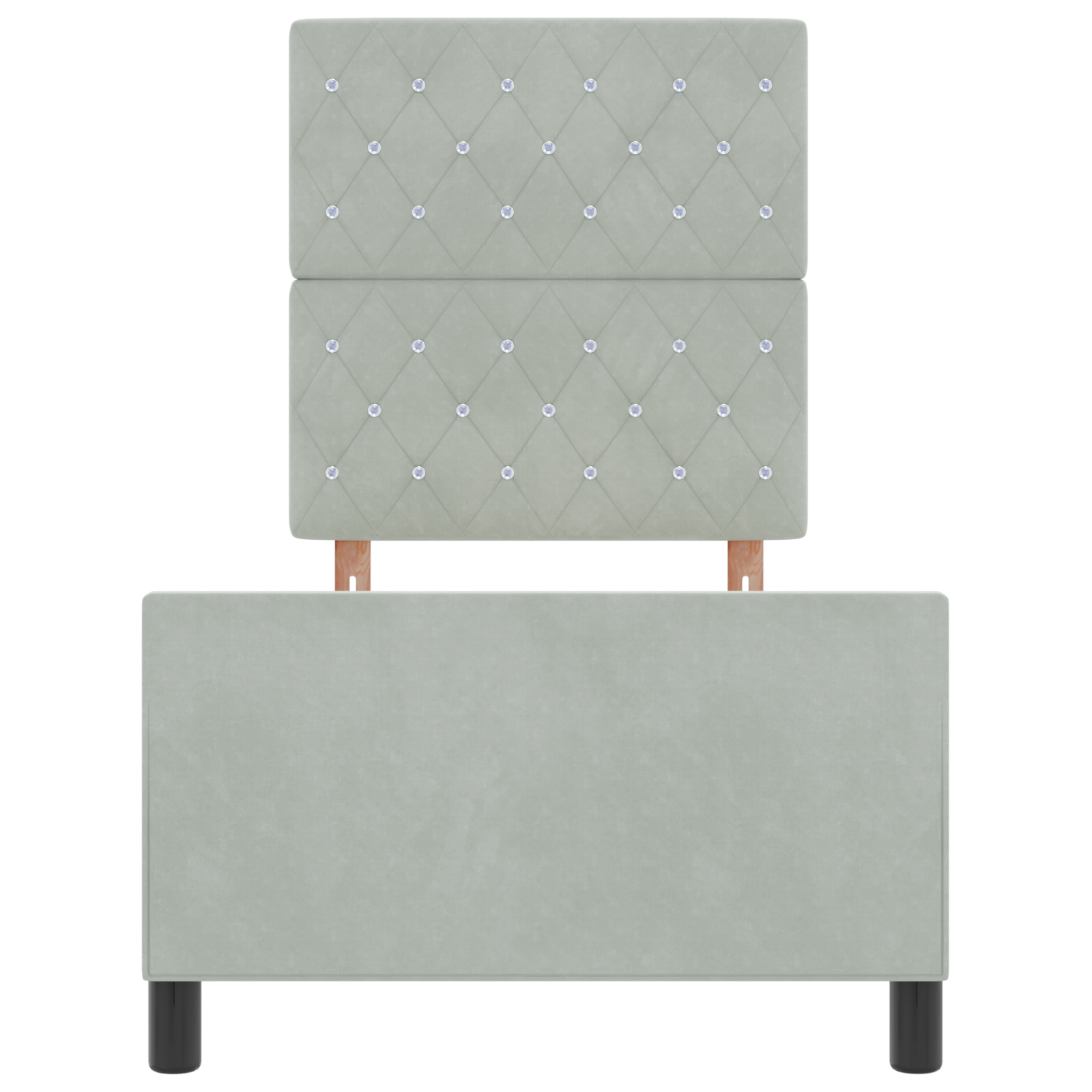 Light Grey Velvet Bed Frame 80x200 cm - Image 8