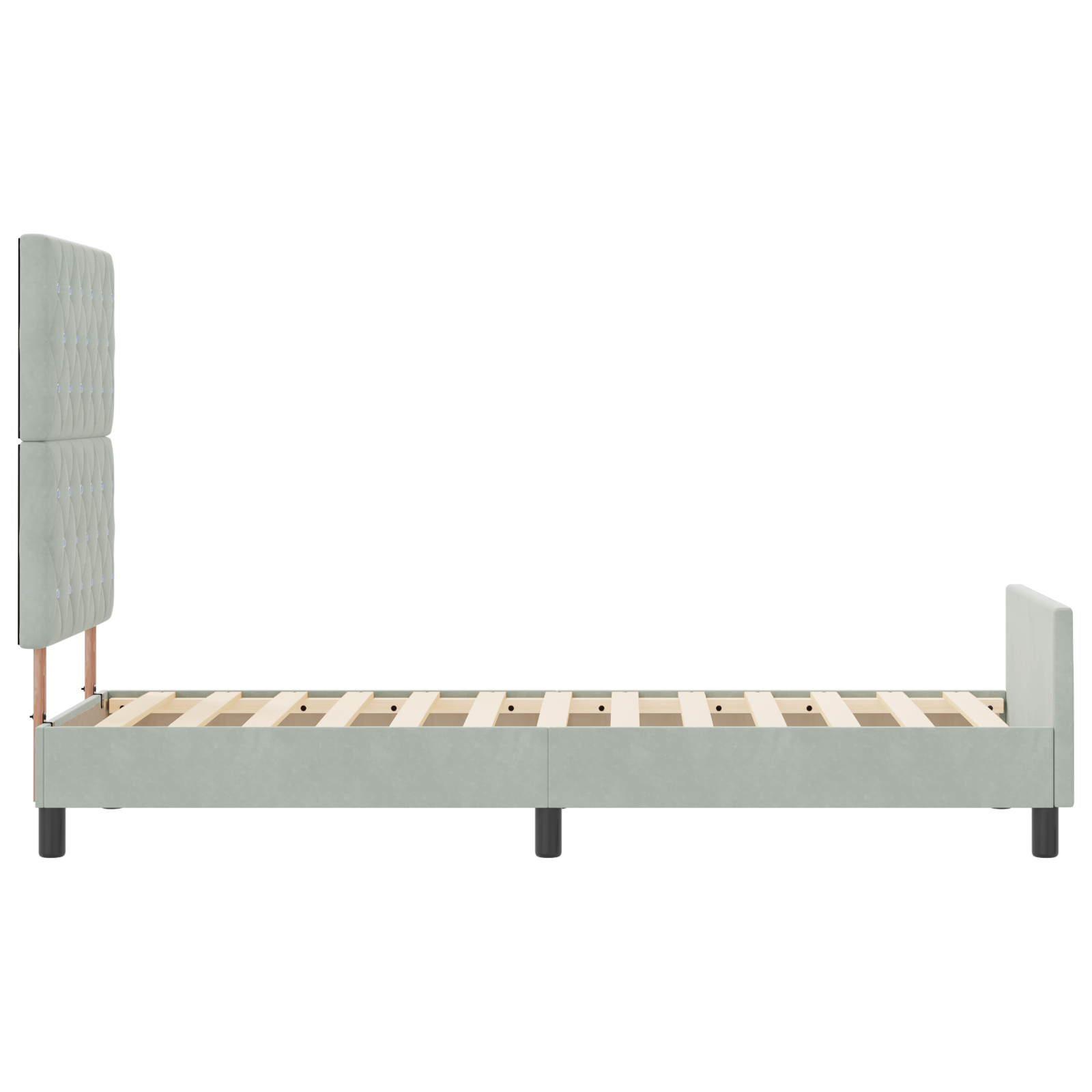 Light Grey Velvet Bed Frame 80x200 cm - Image 9