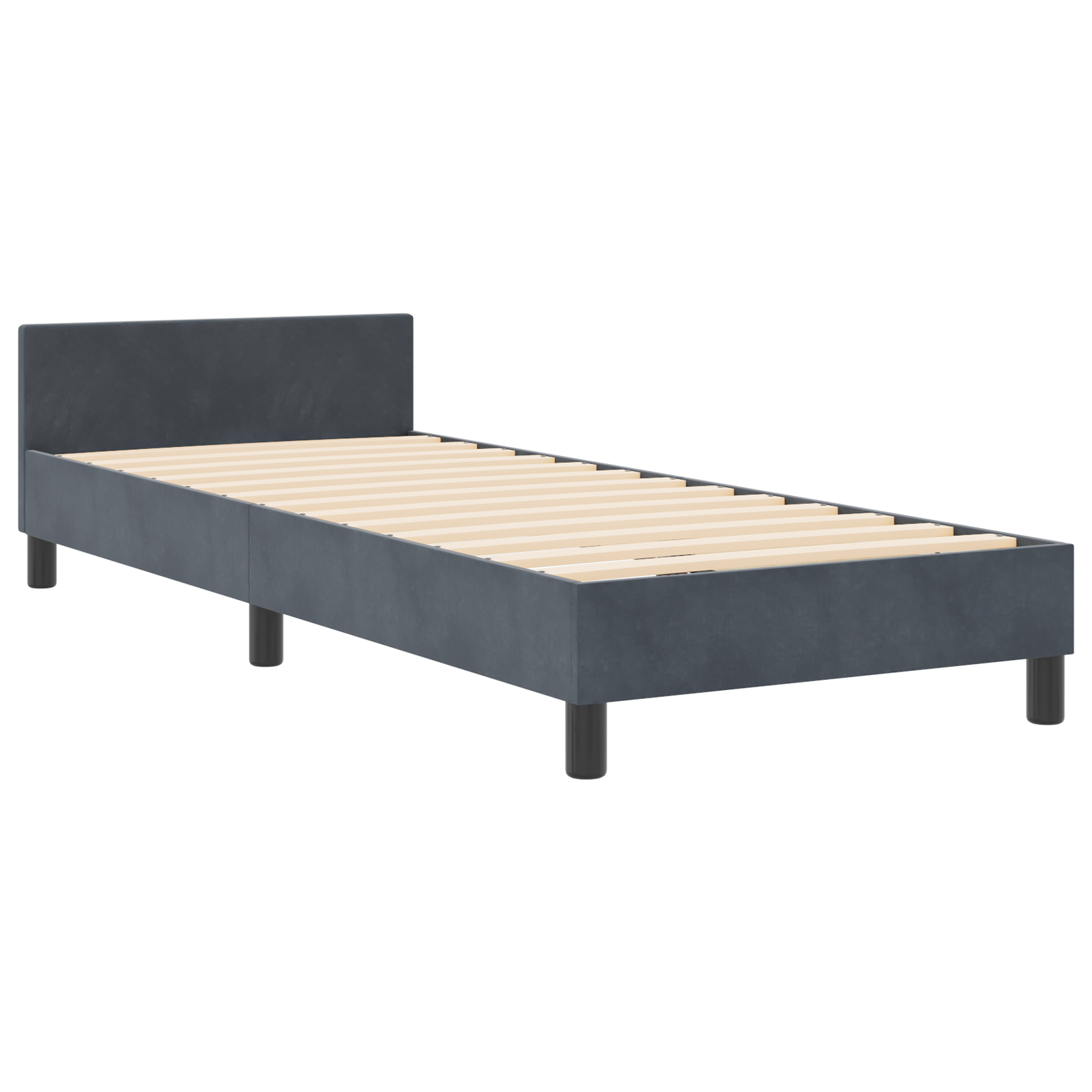 Bed Frame Dark Grey 80x200 cm Velvet - Image 3