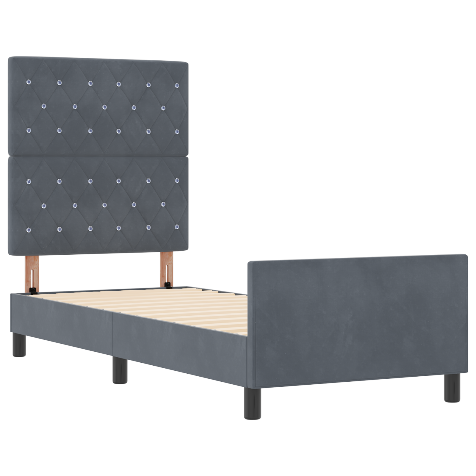 Bed Frame Dark Grey 80x200 cm Velvet - Image 5