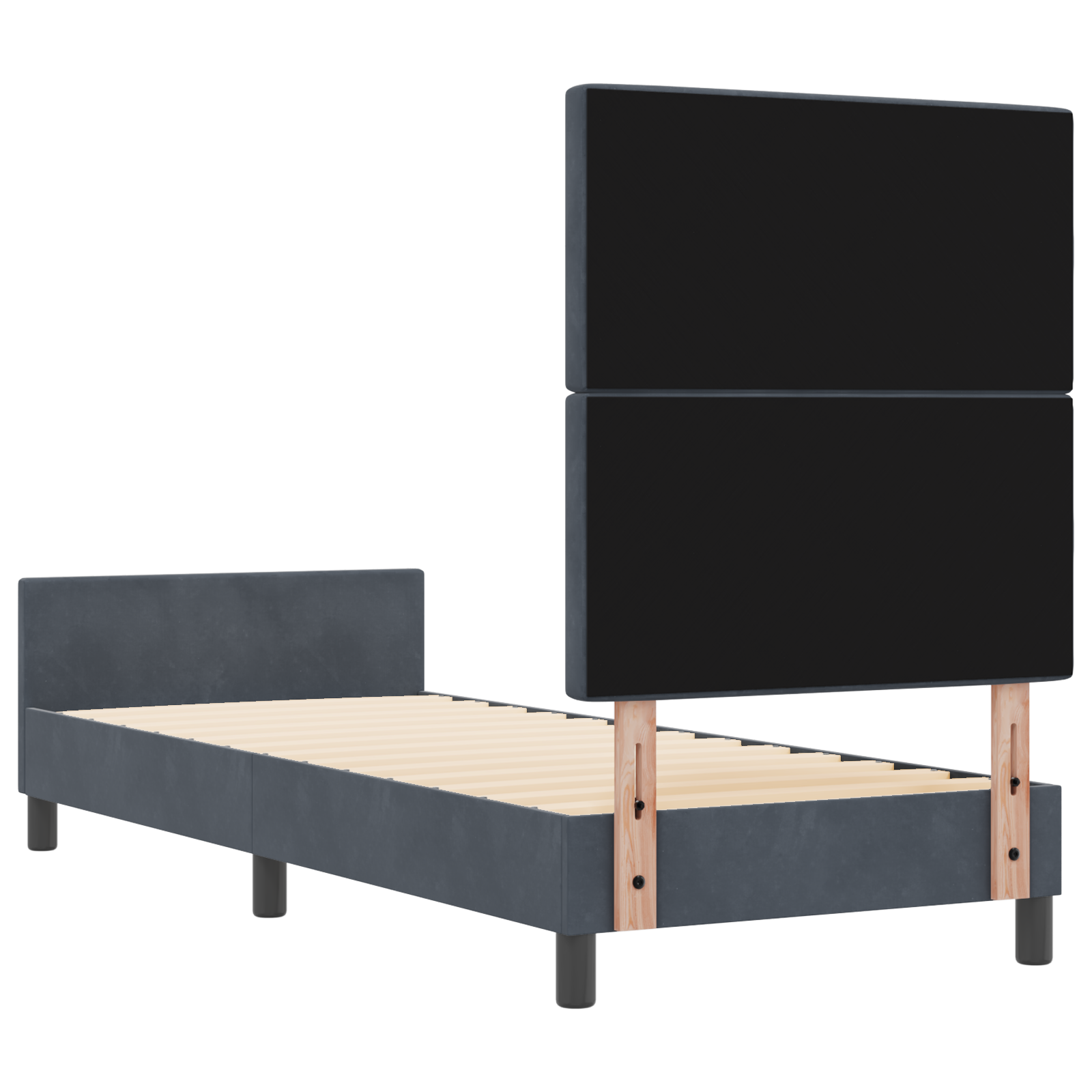 Bed Frame Dark Grey 80x200 cm Velvet - Image 9