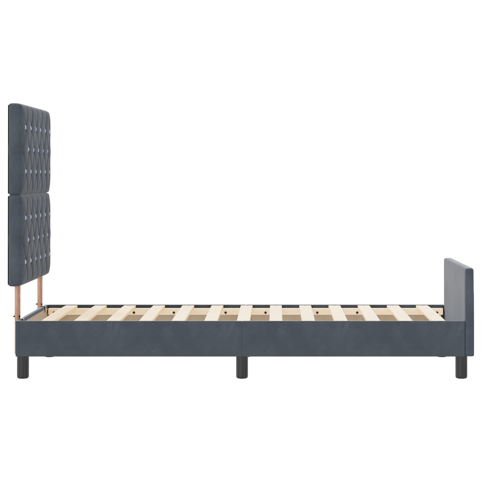 Bed Frame Dark Grey 80x200 cm Velvet - Image 8