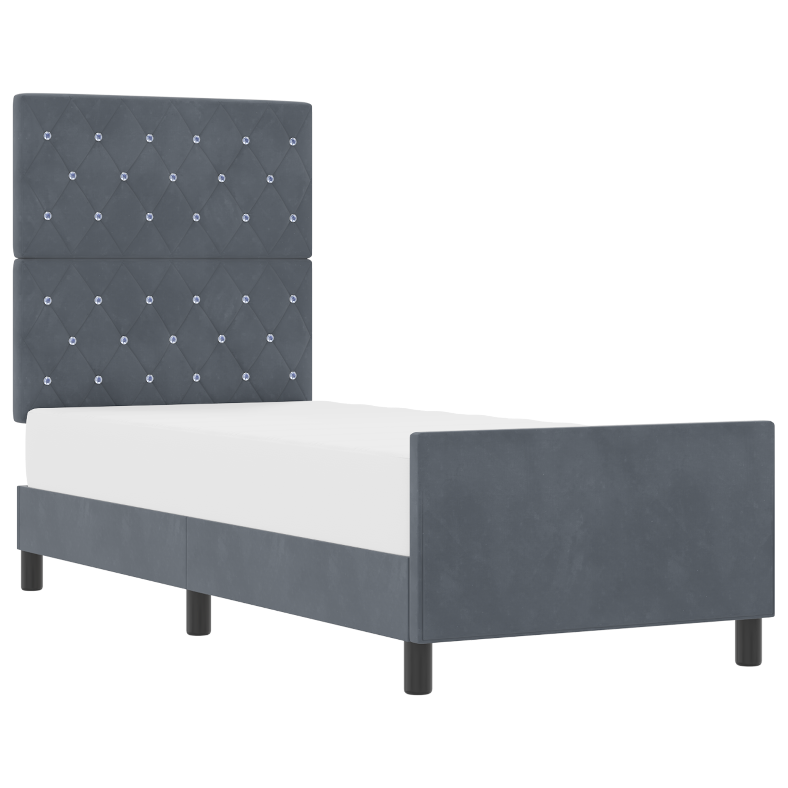 Bed Frame Dark Grey 80x200 cm Velvet - Image 2