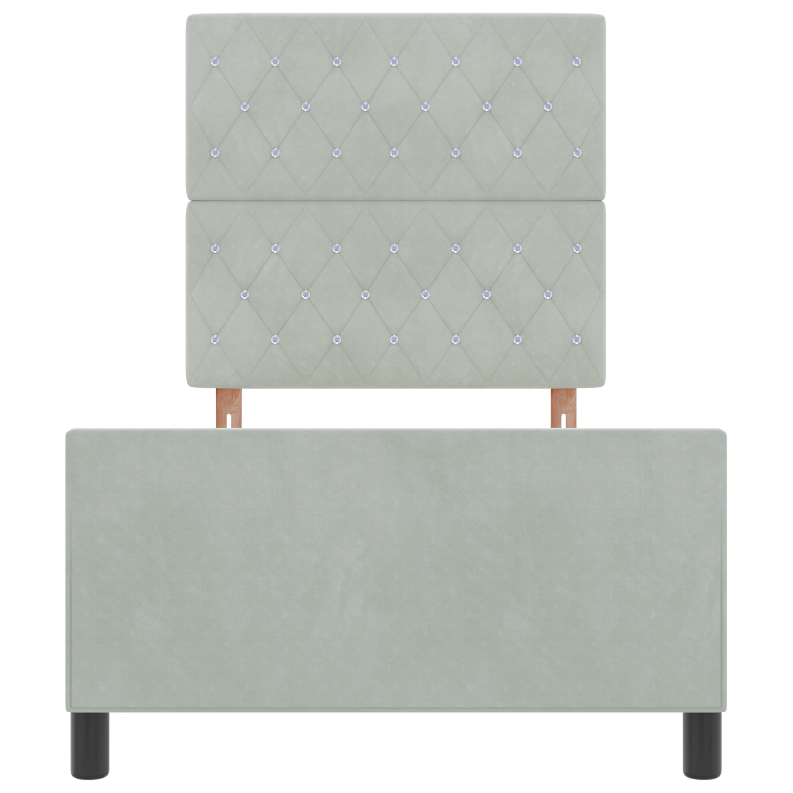 Lovos rėmas Šviesiai pilkas 90x190 cm Velūras - Image 8