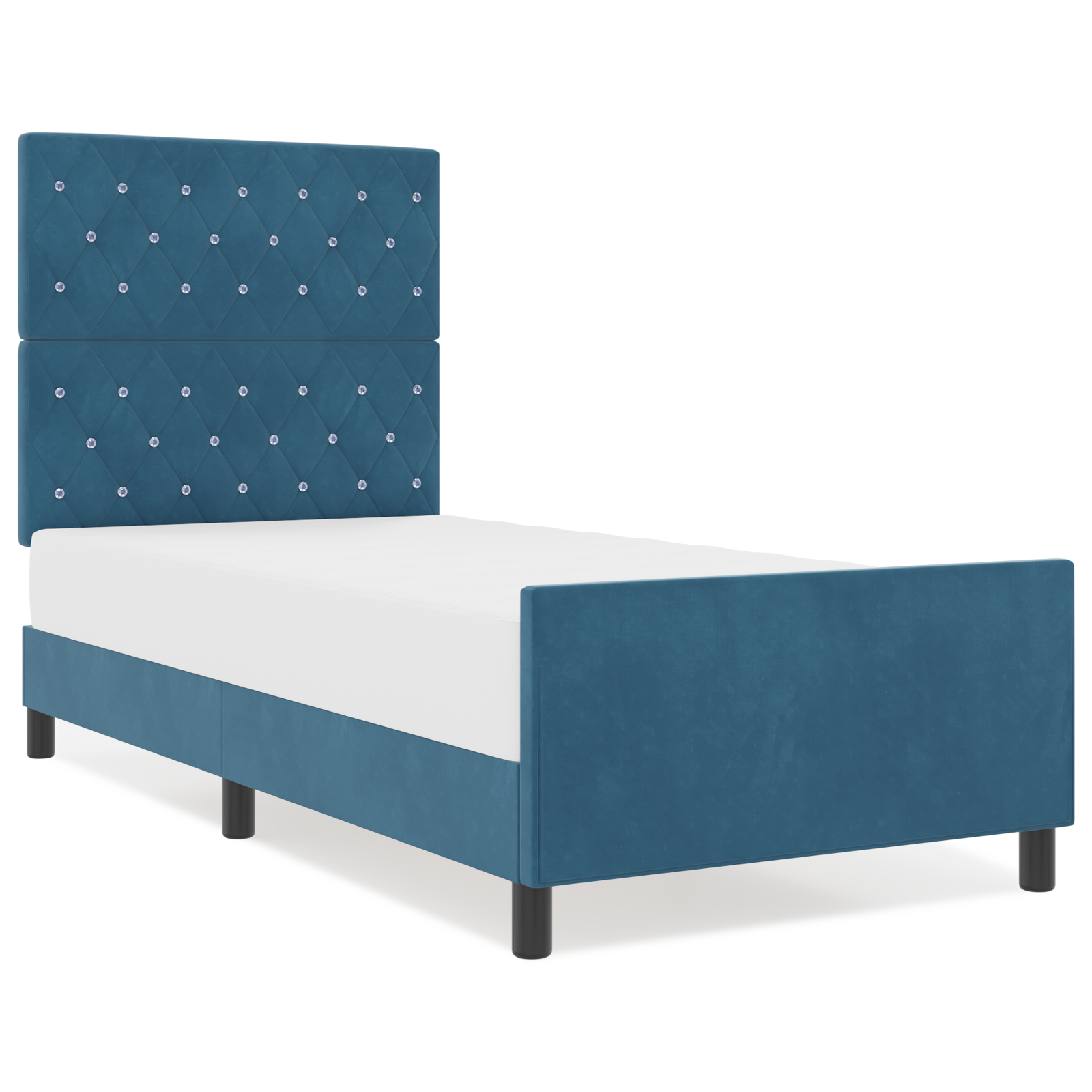 Bed Frame Dark Blue 90x190 cm Velvet - Image 4