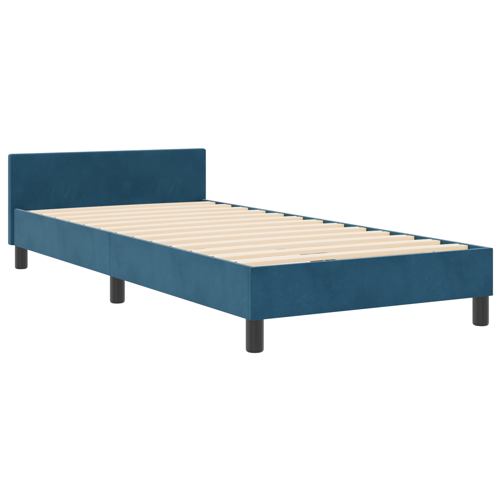 Bed Frame Dark Blue 90x190 cm Velvet - Image 3