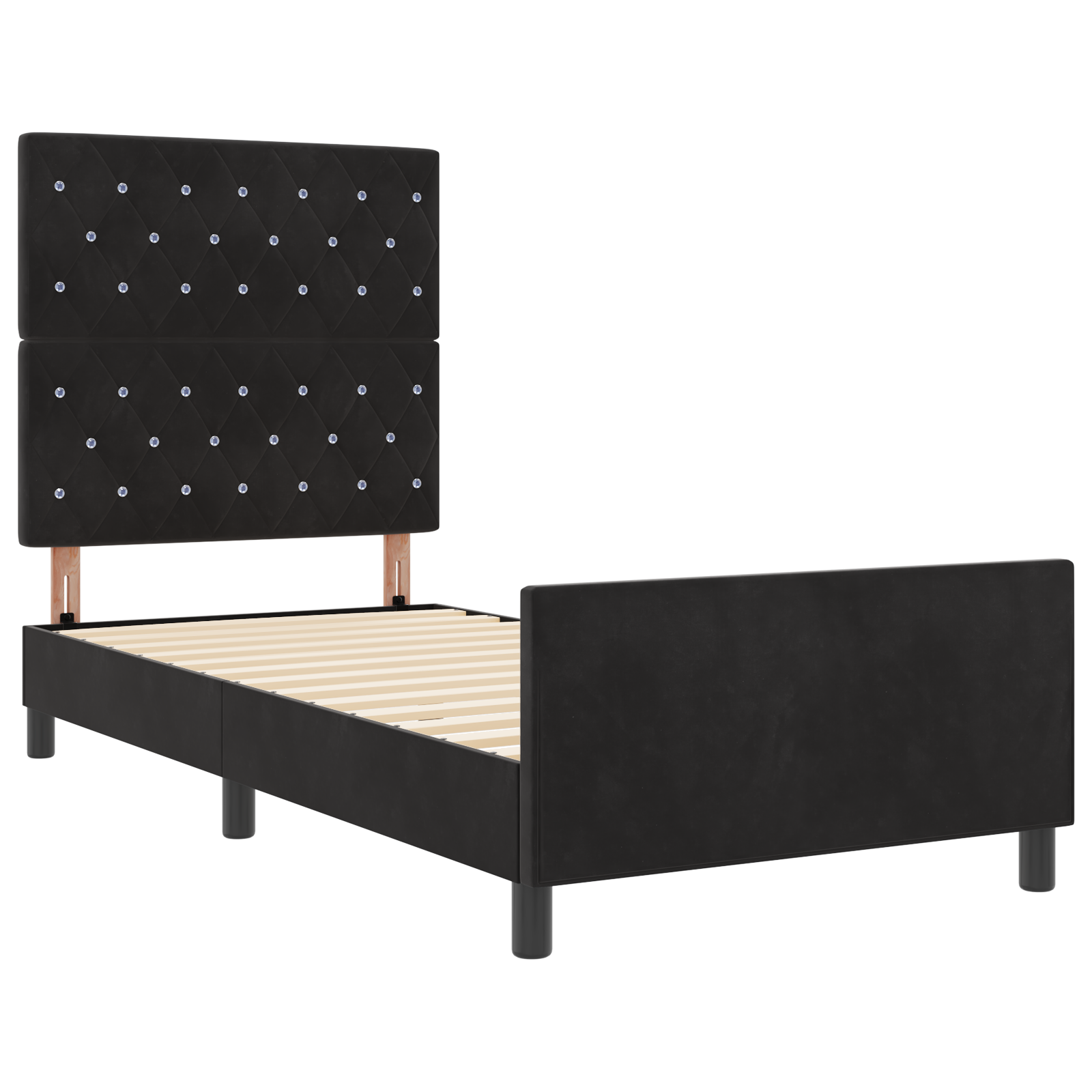 Bed Frame Black 90x200 cm Velvet - Image 6